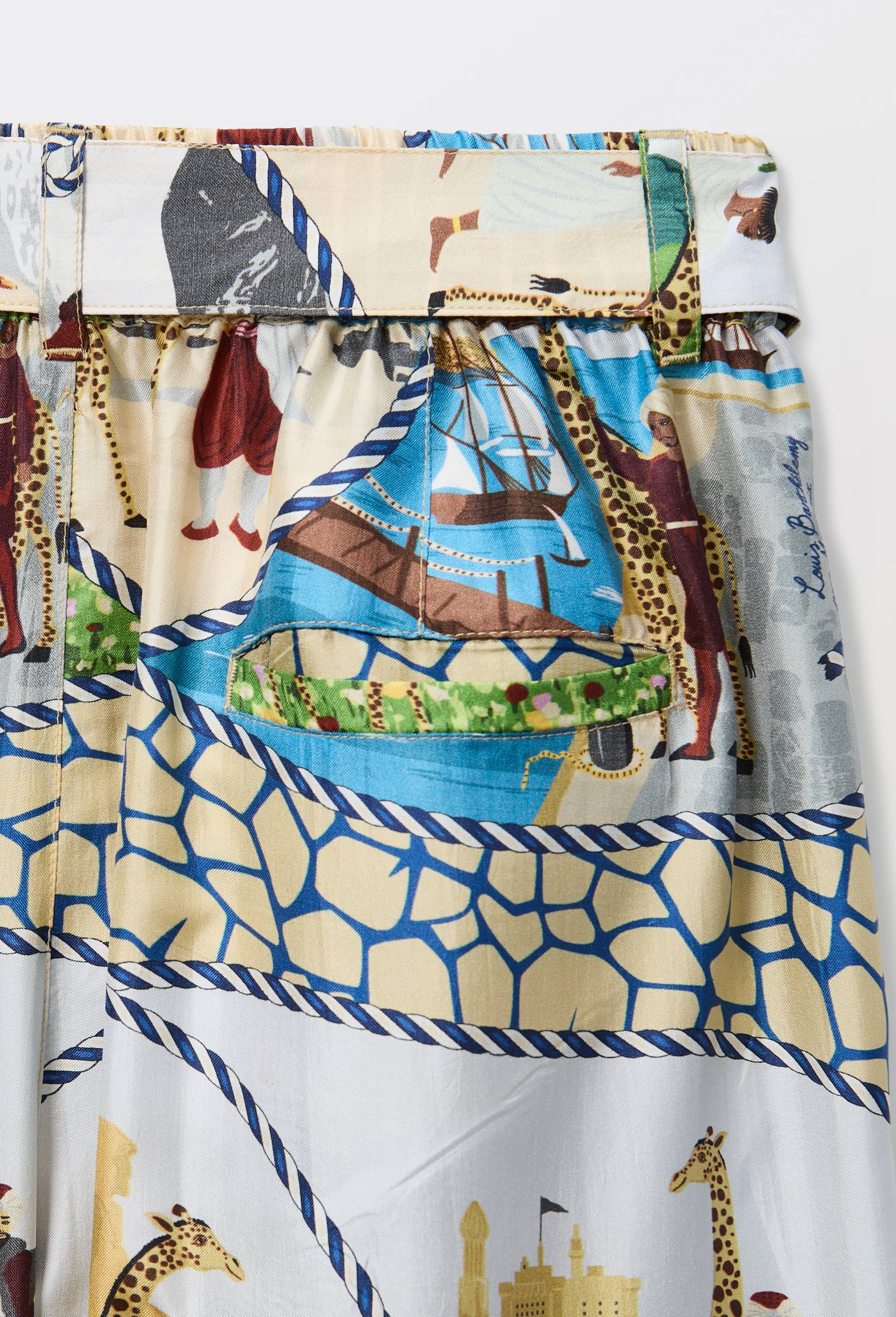 Bermuda imprim&eacute; en soie - LOUIS BARTHELEMY x MONOPRIX, Multicolore, large image number 4.0