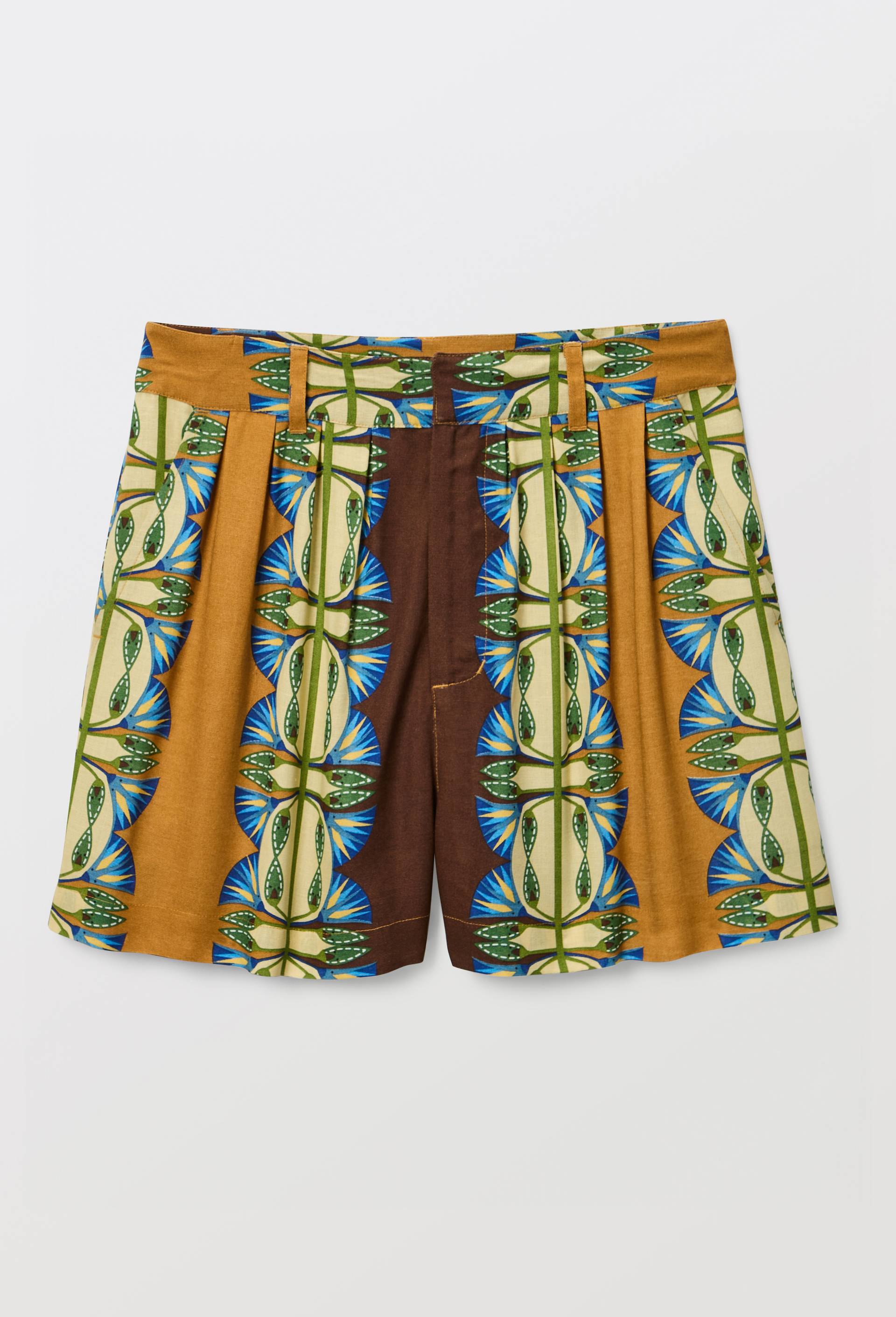 Short imprim&eacute; contenant du lin - LOUIS BARTHELEMY x MONOPRIX, Brun, large image number 2