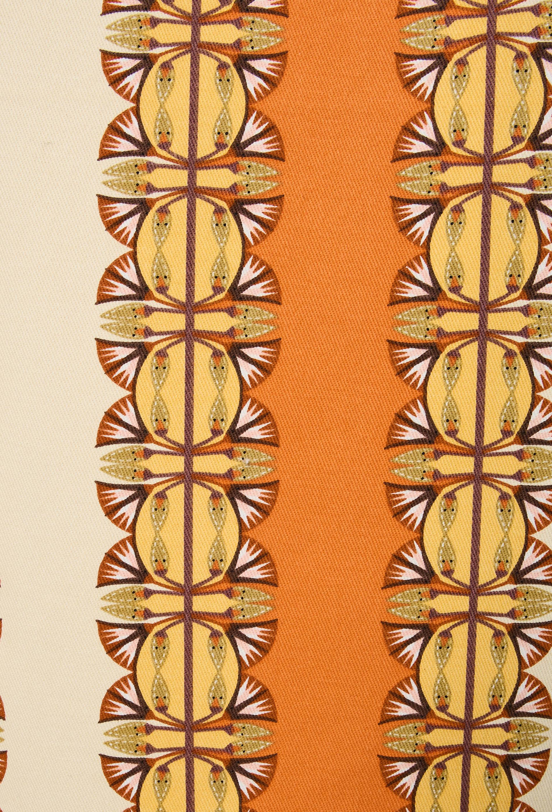 Pantalon imprim&eacute; en coton BIO  GOTS - LOUIS BARTHELEMY x MONOPRIX, Orange, large image number 6.0