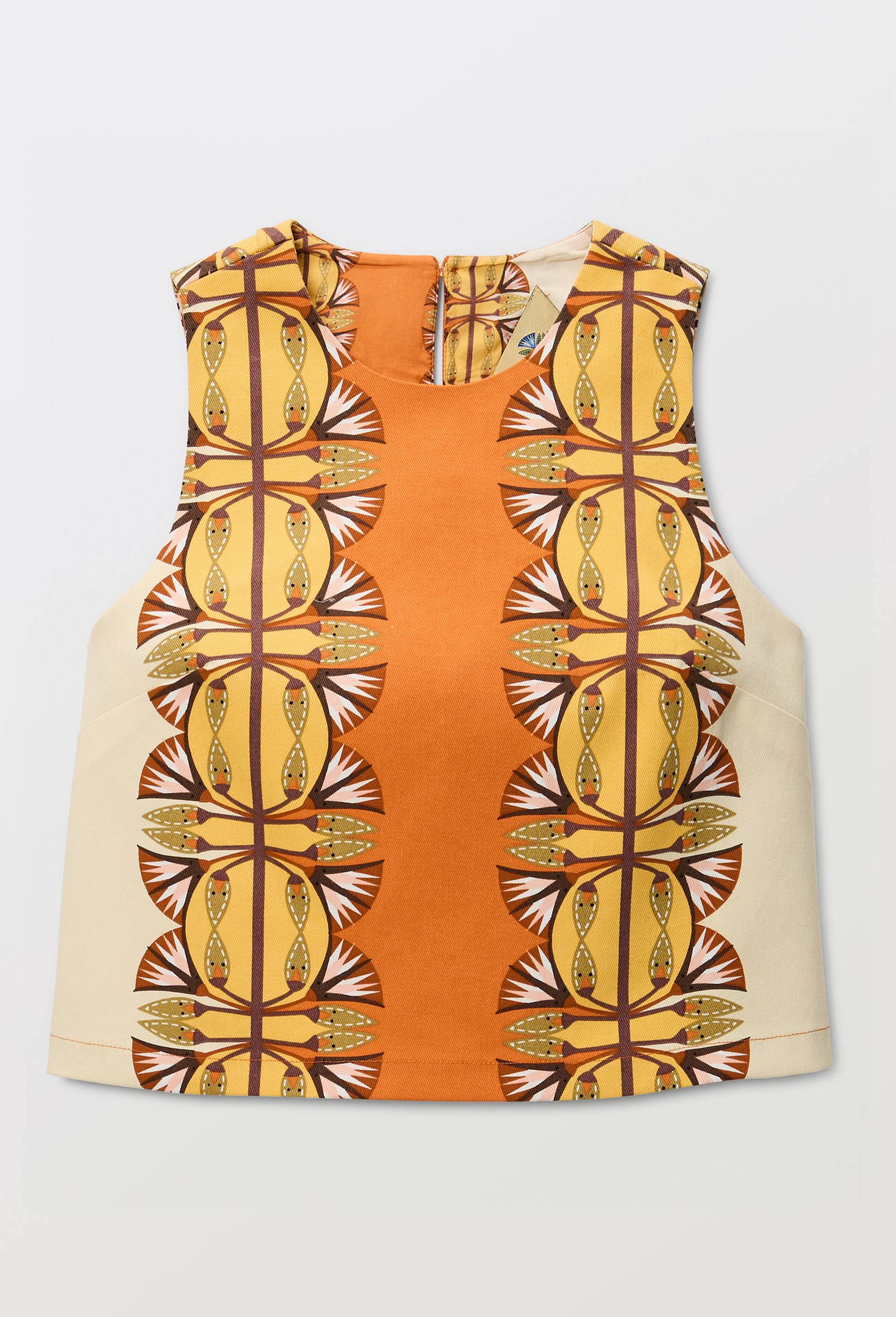 Top imprim&eacute; en coton BIO GOTS - LOUIS BARTHELEMY x MONOPRIX, Orange, large image number 3.0