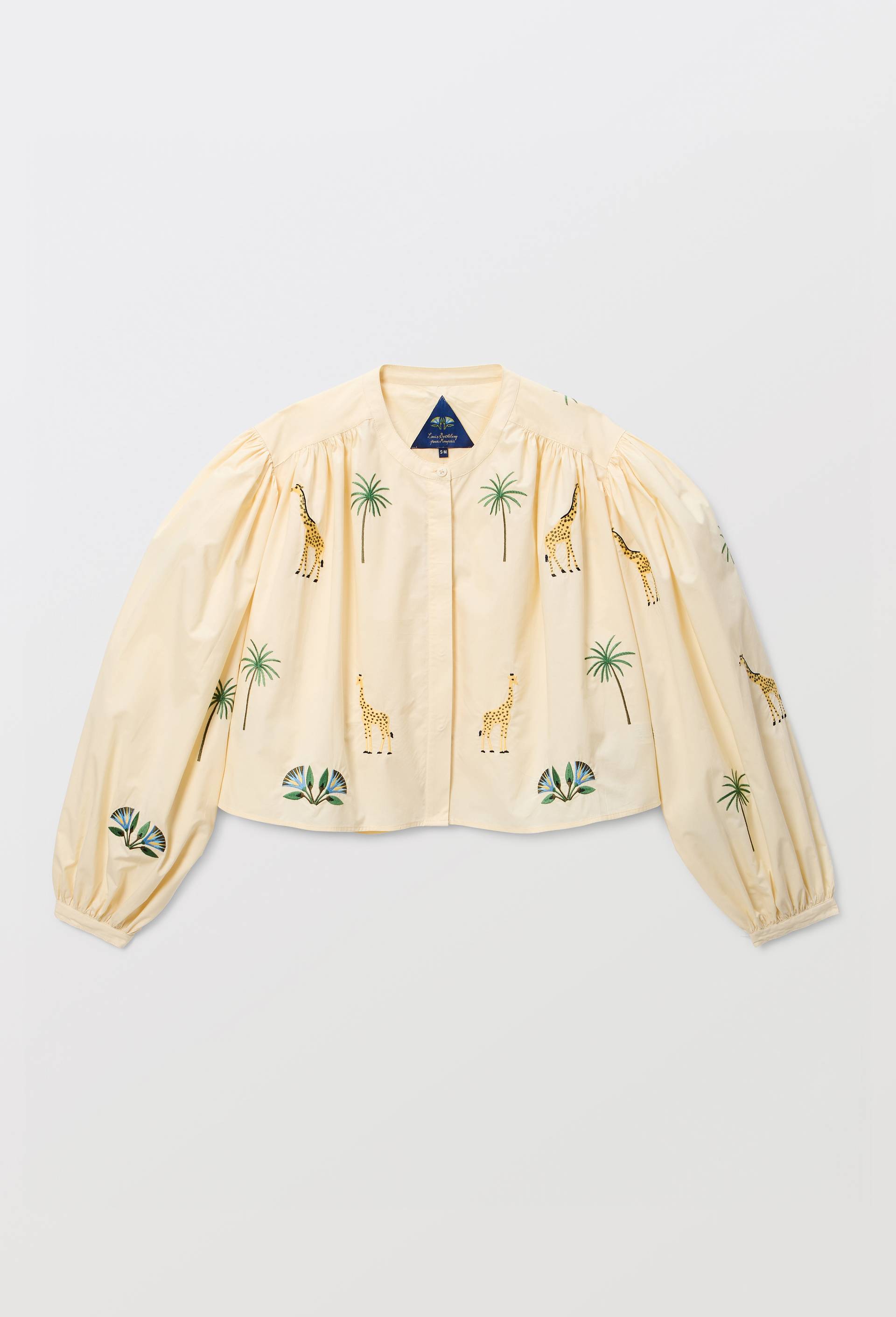 Blouse brod&eacute;e en popeline de coton BIO GOTS - LOUIS BARTHELEMY x MONOPRIX, Ecru, large image number 3