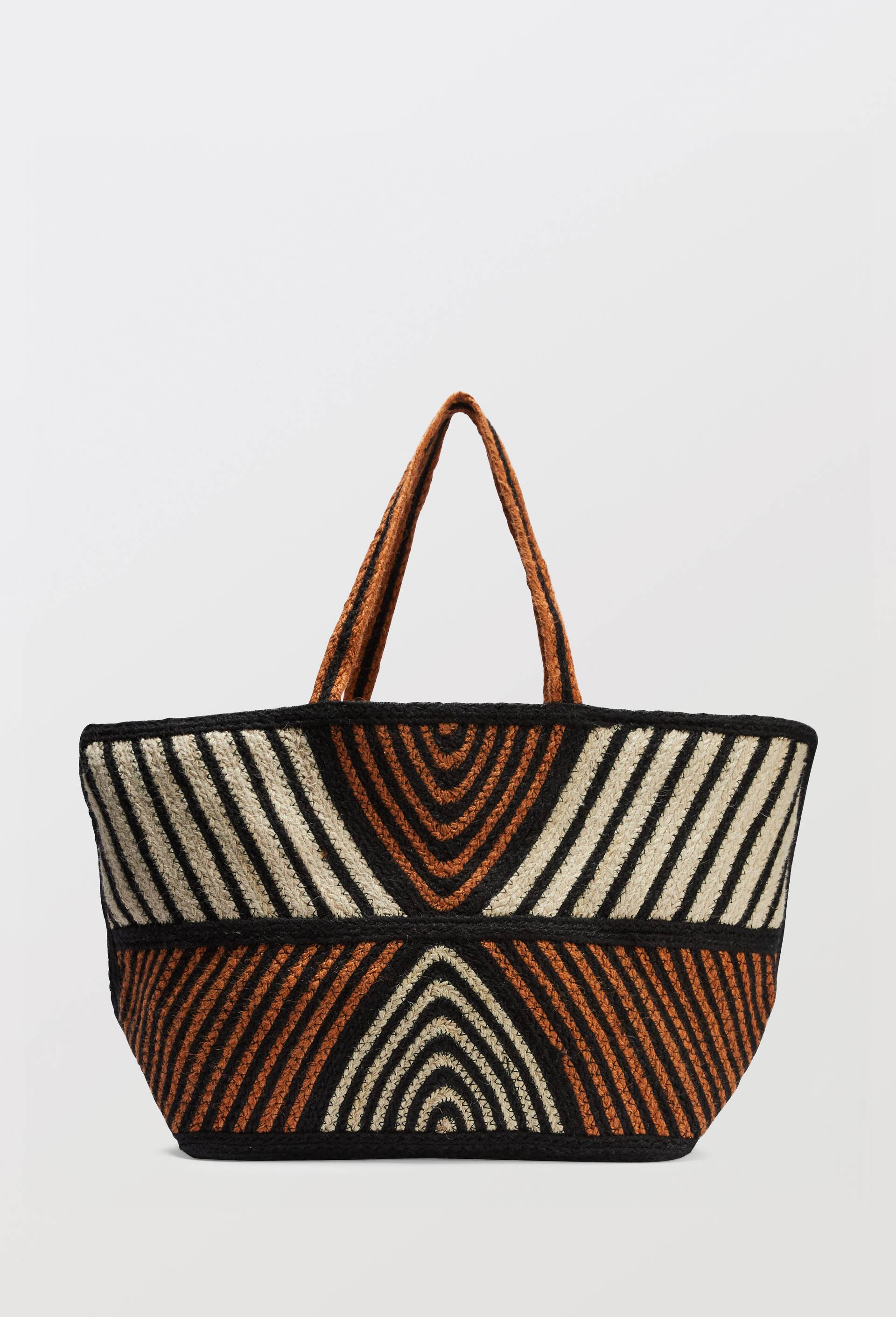 Panier en jute multicolore, Noir, large image number 1