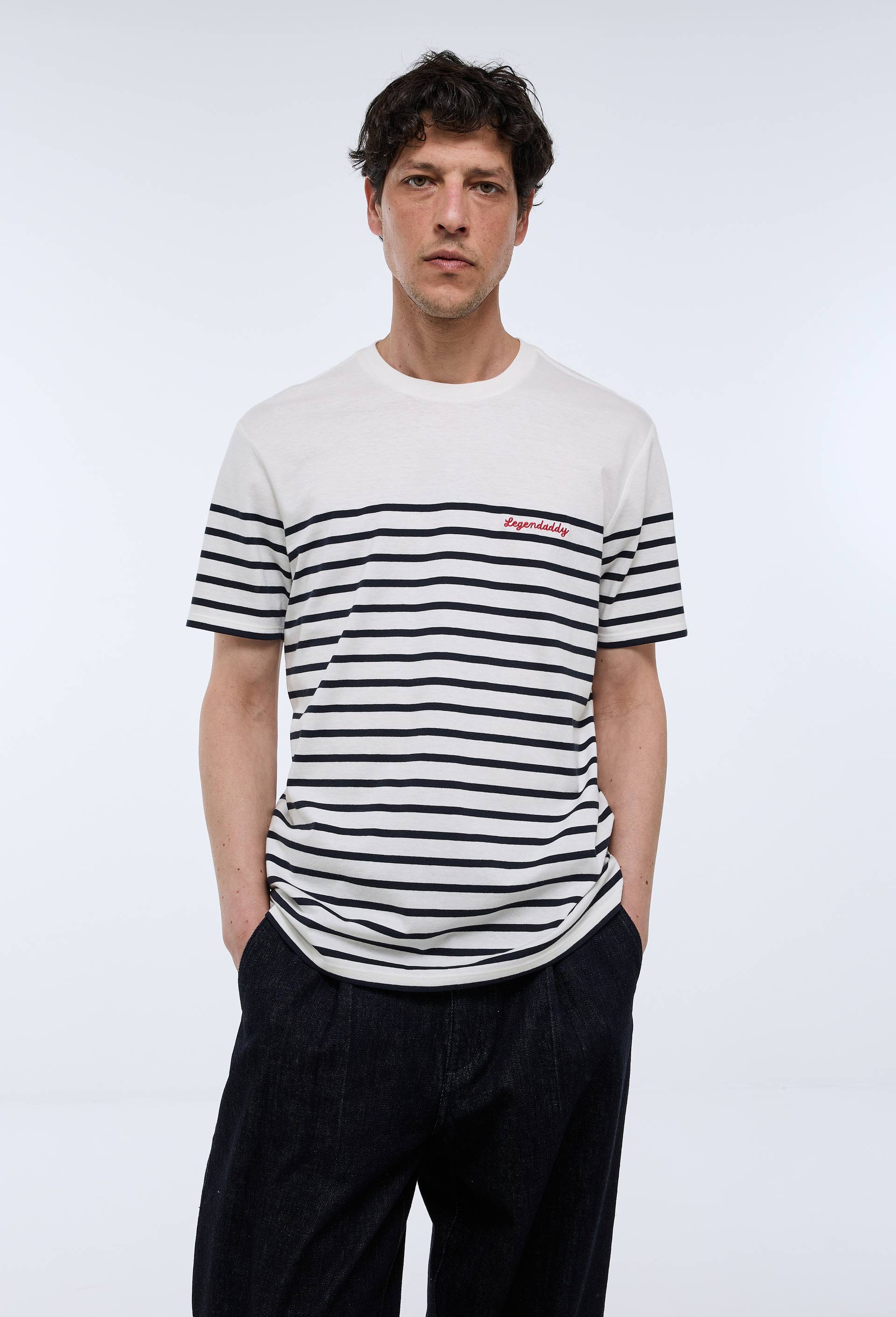 T-shirt manches courtes col rond en coton BIO GOTS, Ecru, large image number 0.0