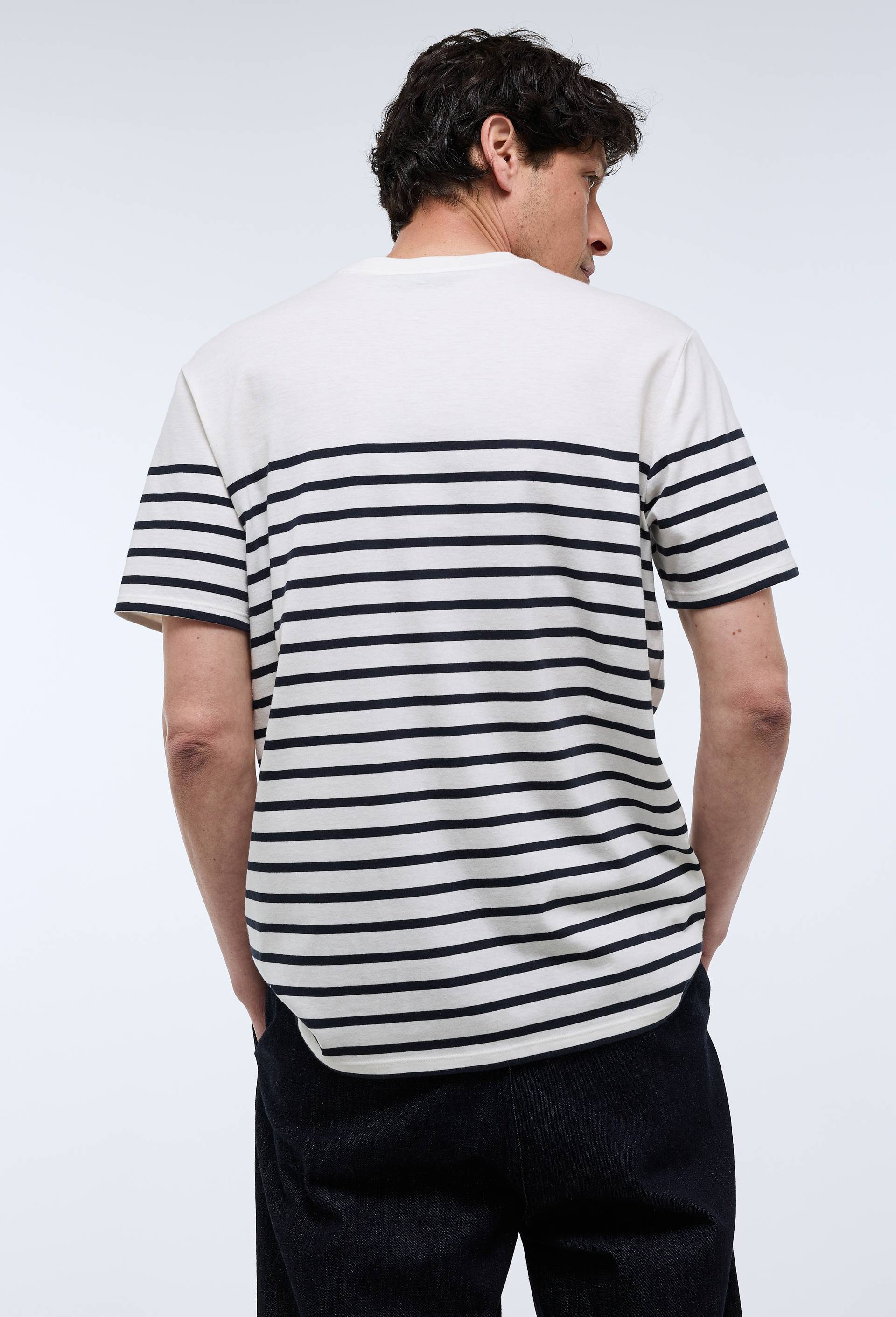 T-shirt manches courtes col rond en coton BIO GOTS, Ecru, large image number 2