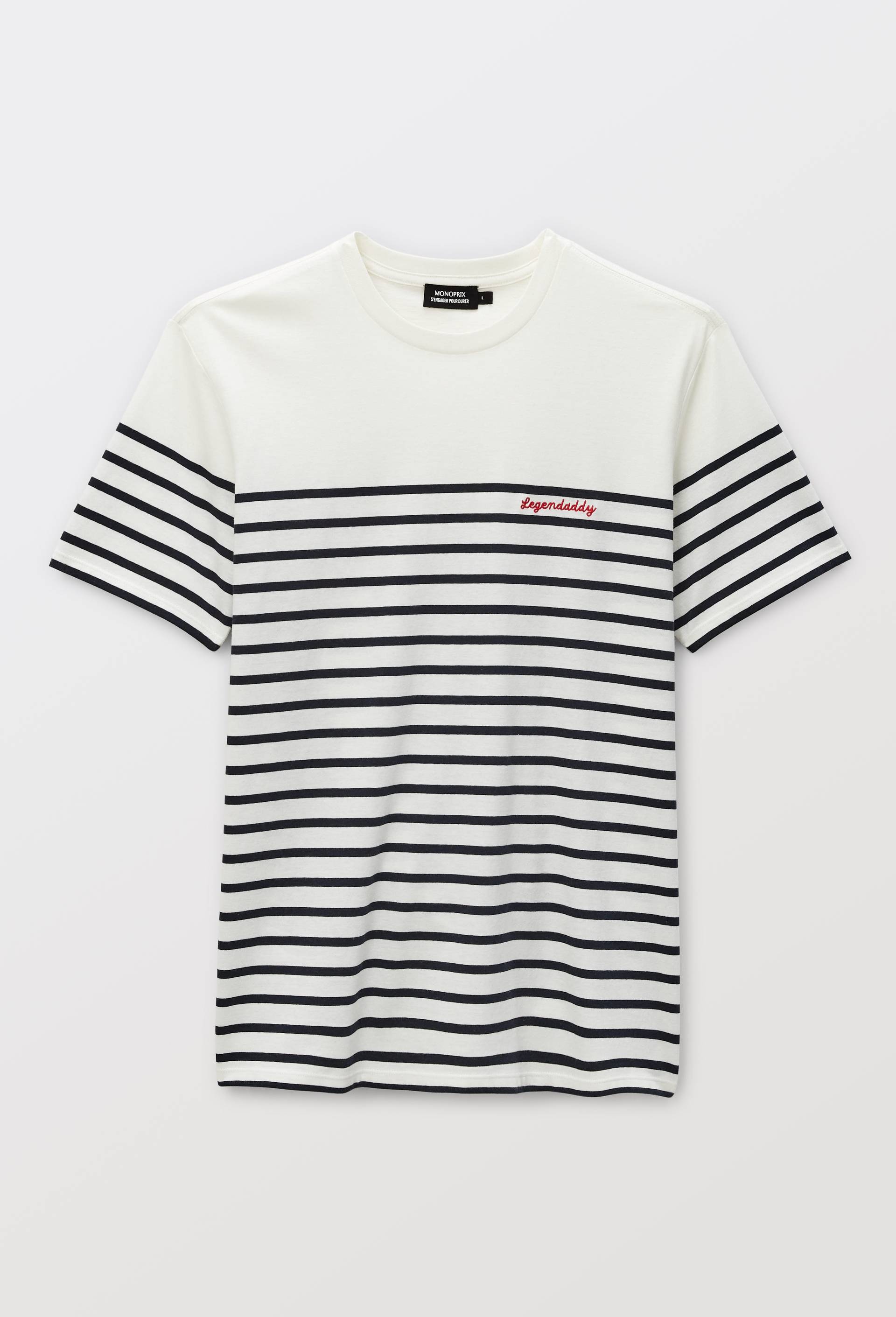 T-shirt manches courtes col rond en coton BIO GOTS, Ecru, large image number 3