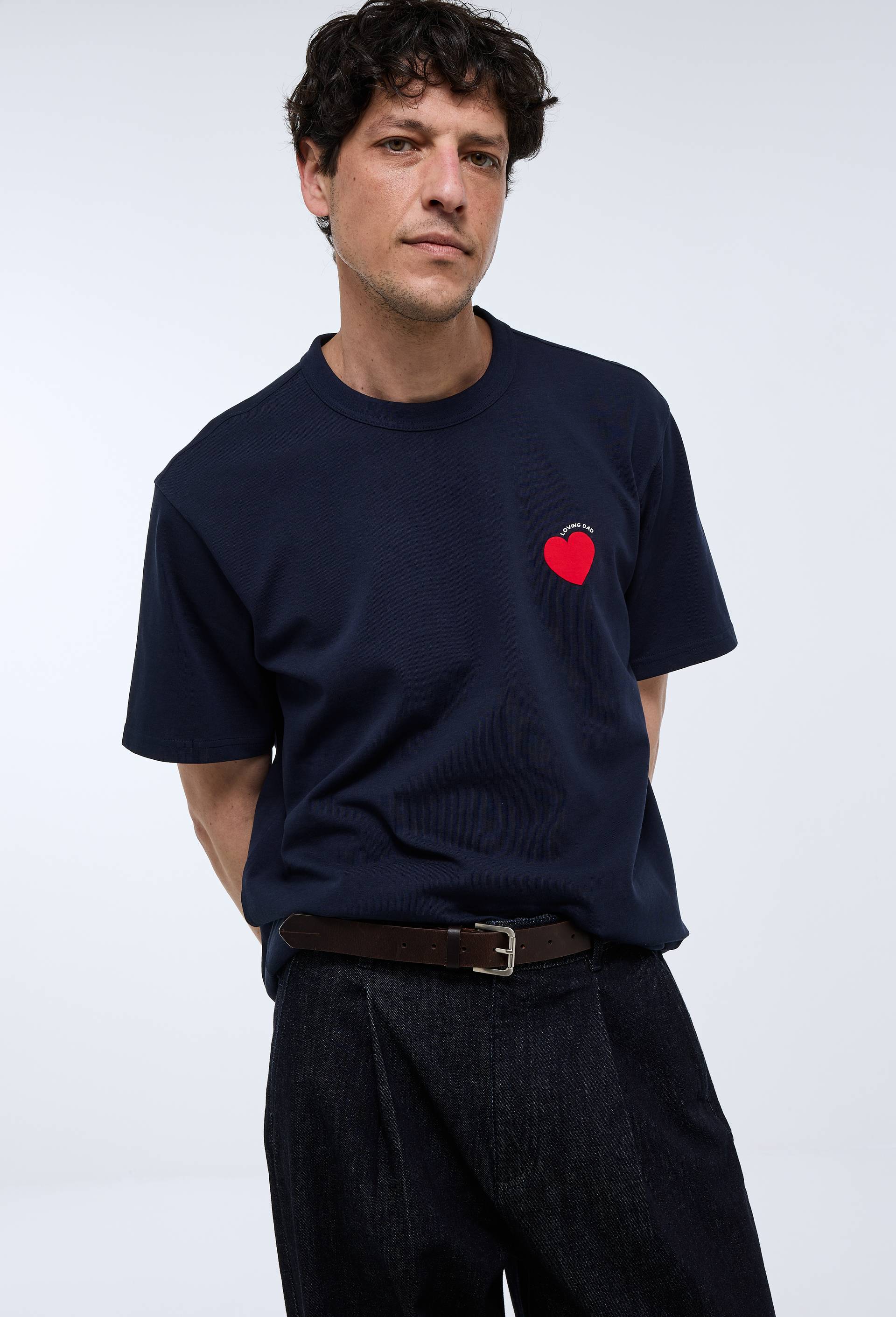 T-shirt manches courtes col rond en coton BIO GOTS, Bleu fonc&eacute;, large image number 0.0