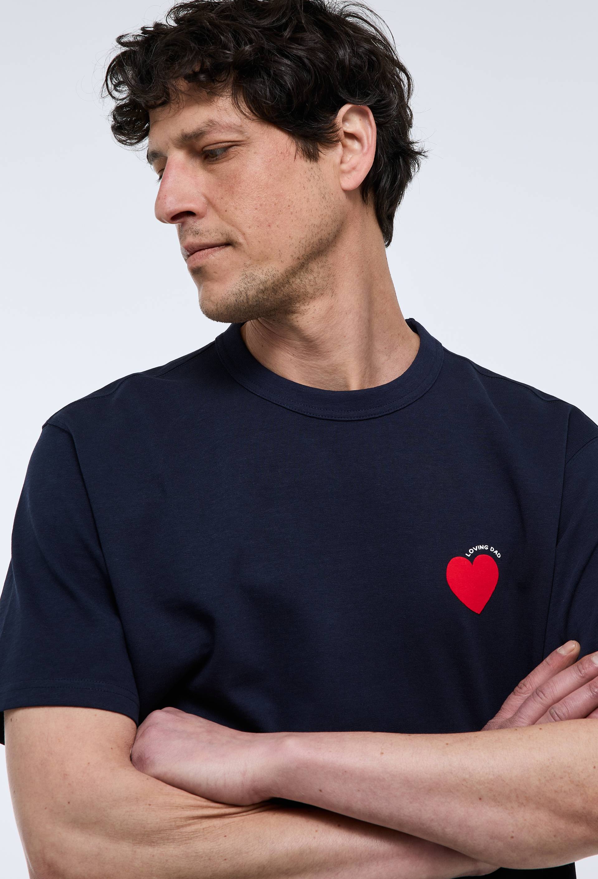 T-shirt manches courtes col rond en coton BIO GOTS, Bleu fonc&eacute;, large image number 1