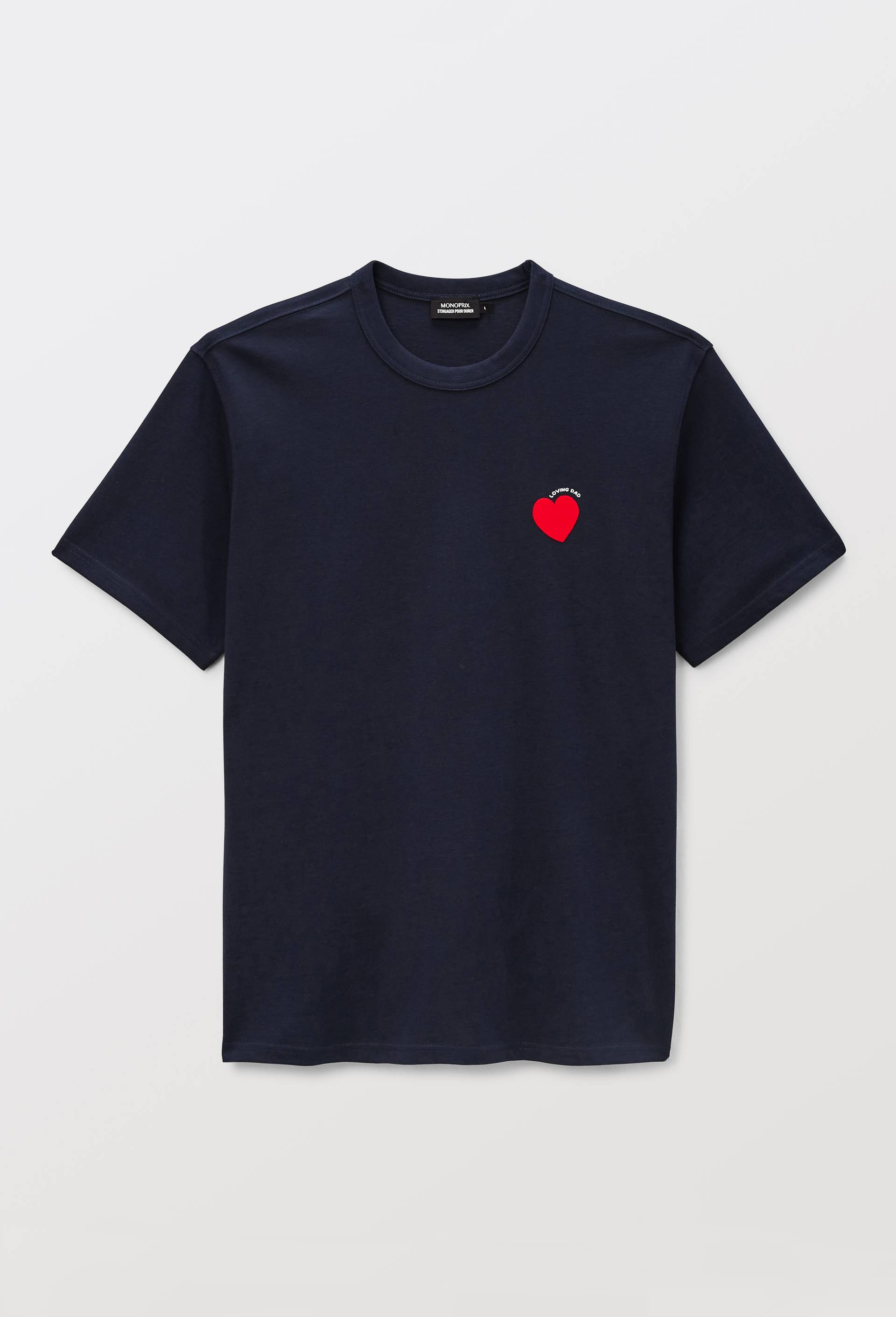 T-shirt manches courtes col rond en coton BIO GOTS, Bleu fonc&eacute;, large image number 3.0
