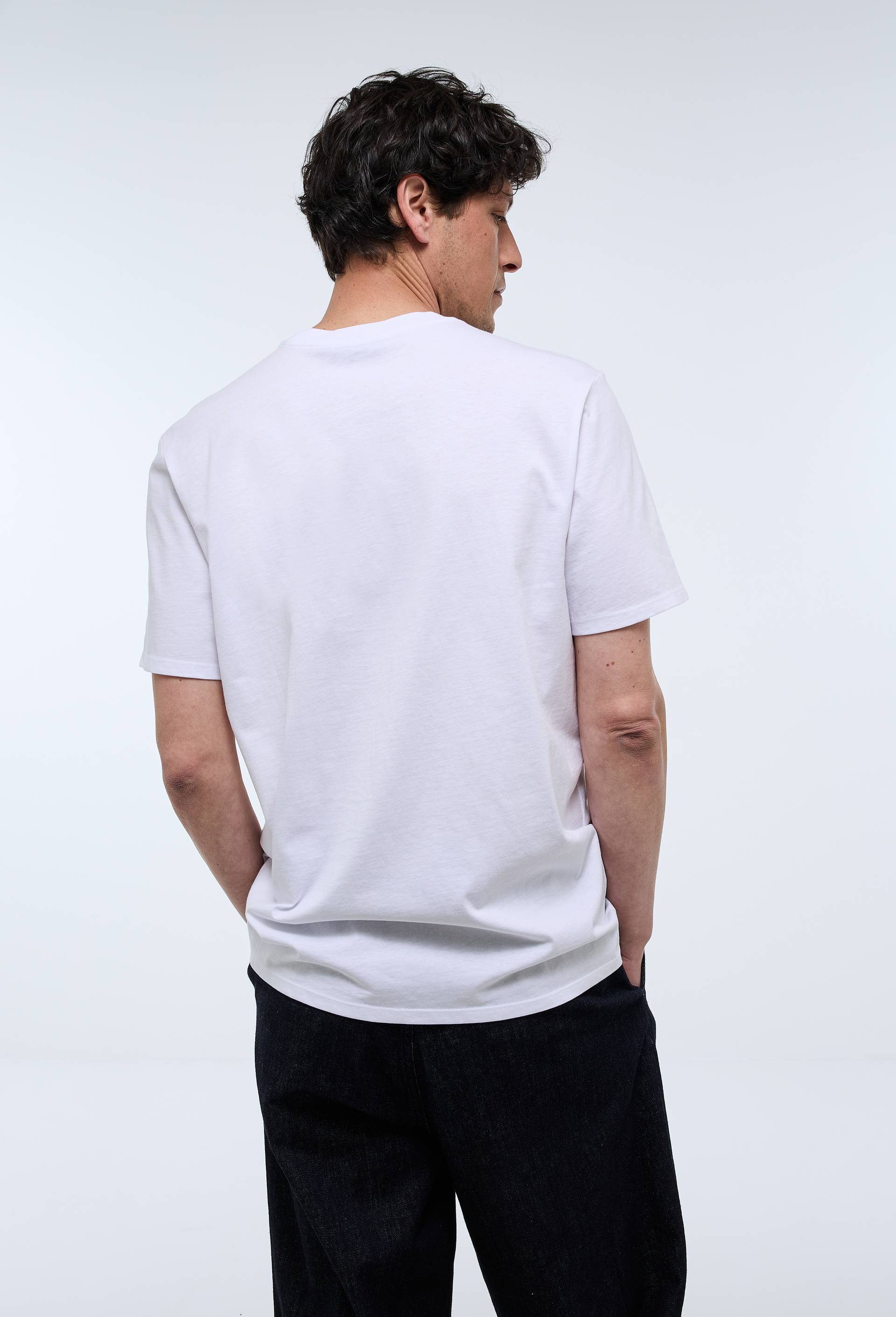 T-shirt manches courtes col rond en coton BIO GOTS, Blanc, large image number 1.0