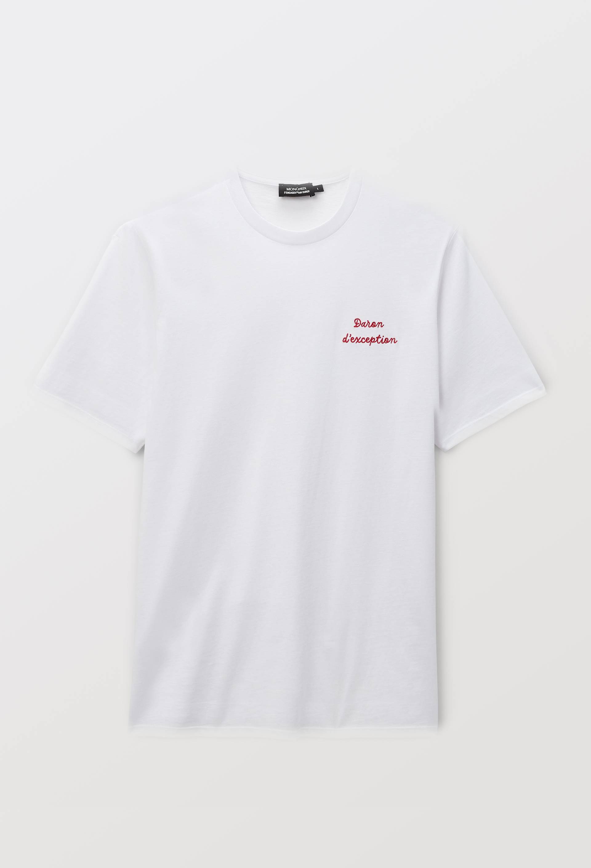 T-shirt manches courtes col rond en coton BIO GOTS, Blanc, large image number 2.0