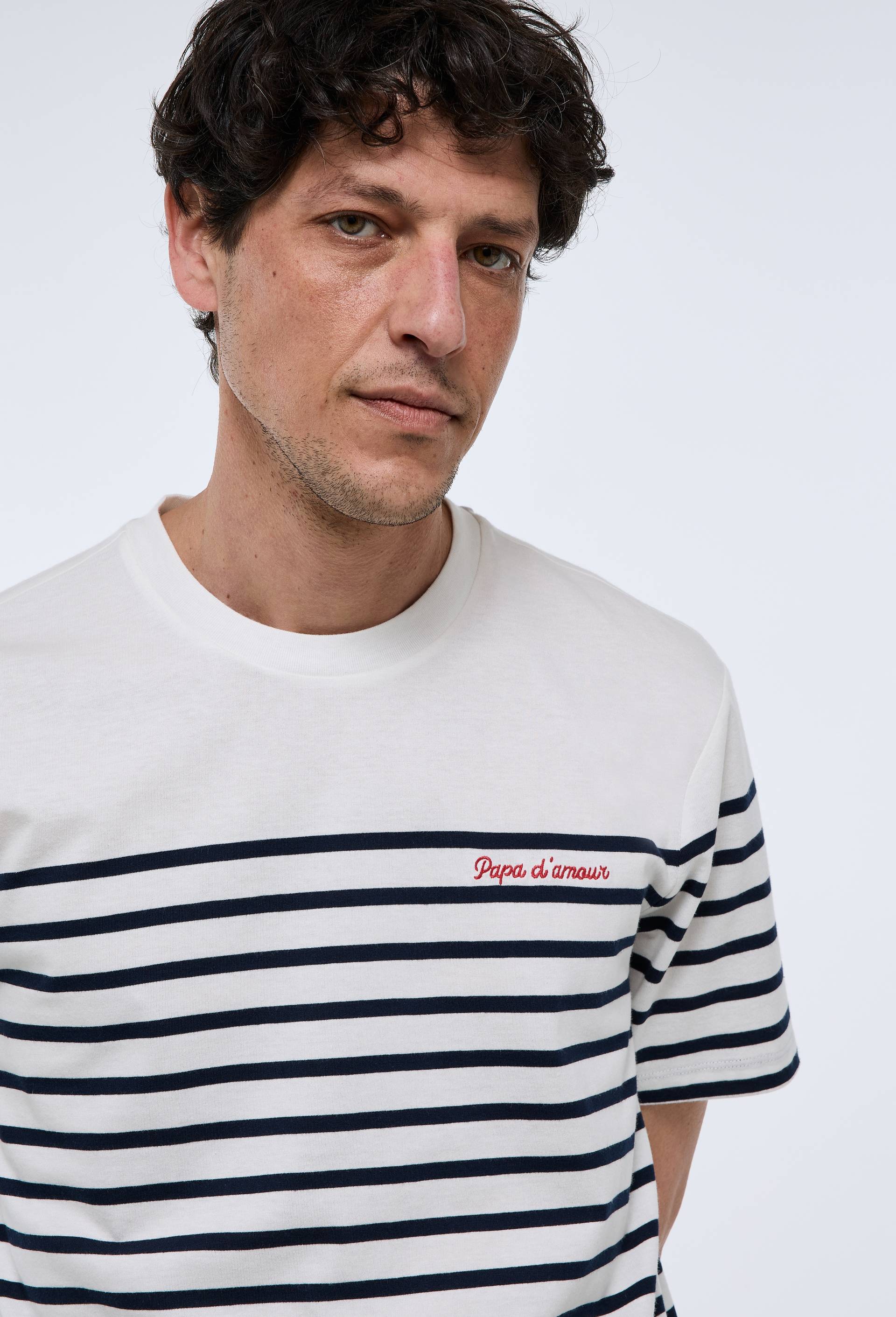 Pyjama t-shirt manches courtes col rond et short en jersey de coton BIO GOTS, Bleu fonc&eacute;, large image number 1