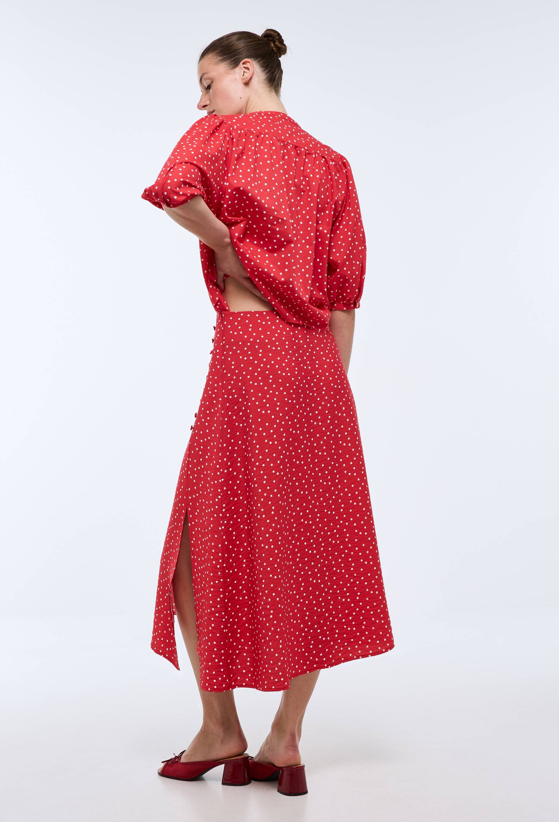 Jupe midi imprim&eacute;e, Rouge, large image number 2