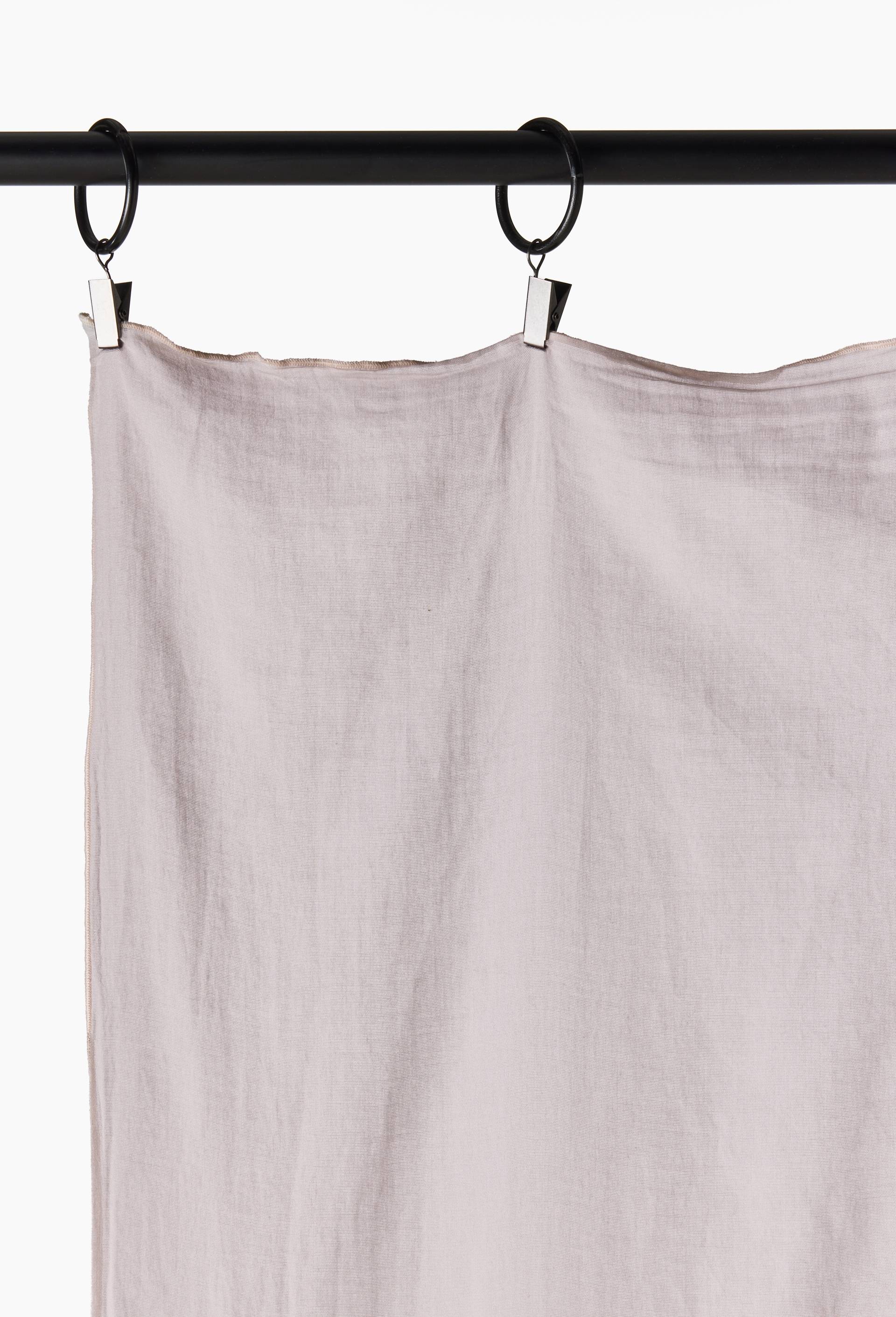 Rideau voile de coton uni, 100% coton, finition bourdon, 140x250 cm, Rose clair, large image number 2