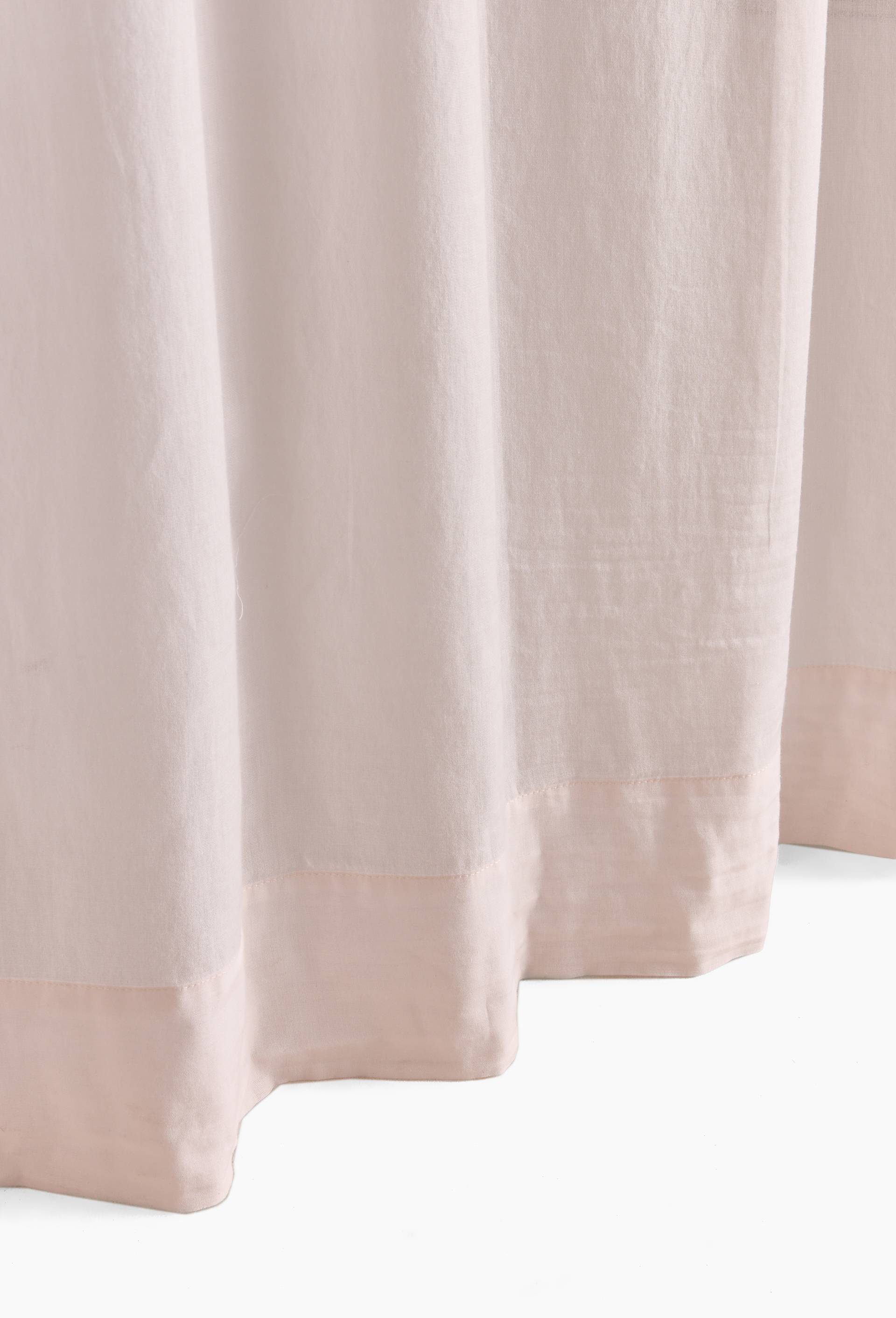 Rideau voile de coton uni, 100% coton, finition bourdon, 140x250 cm, Rose clair, large image number 4