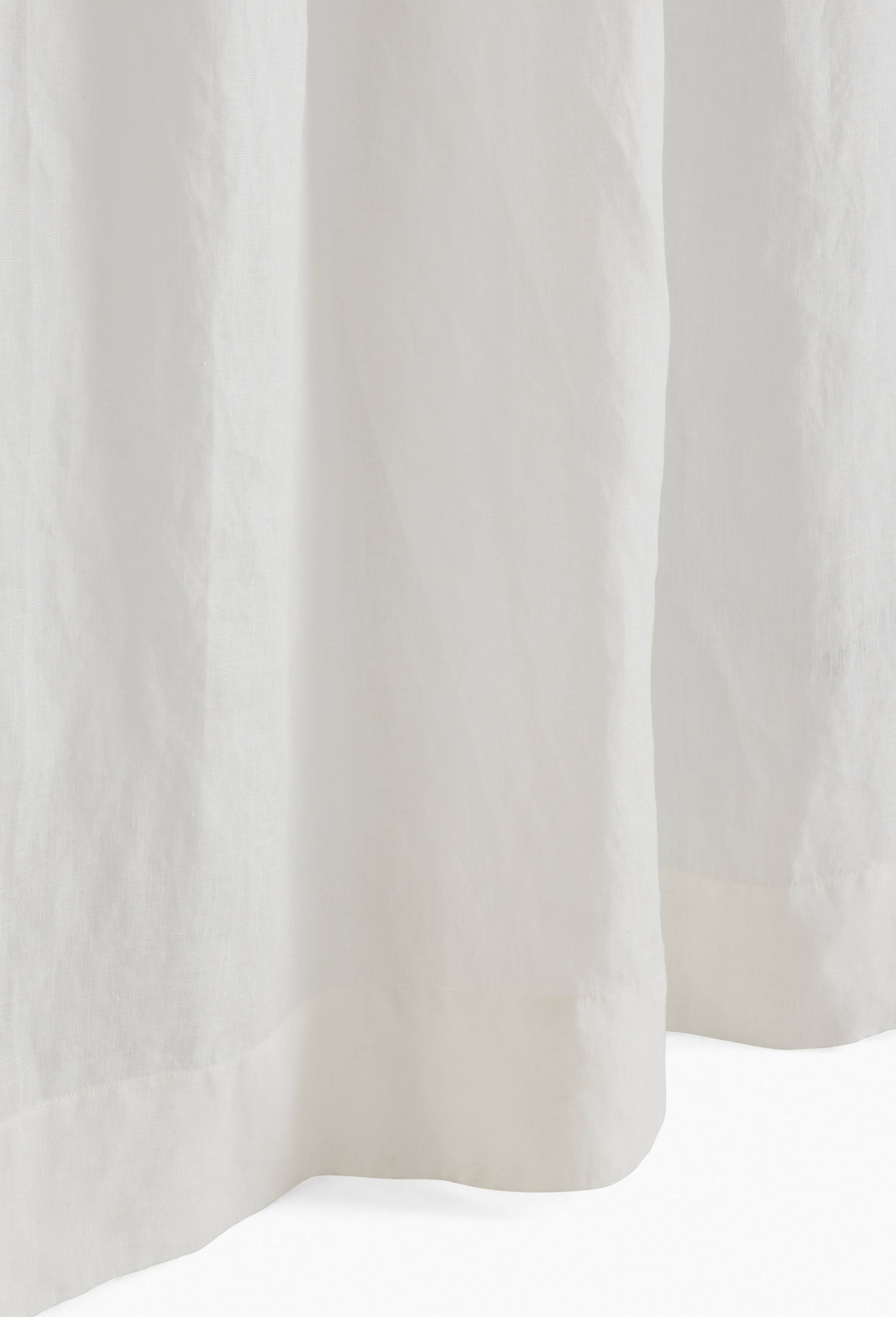 Rideau uni, 100% lin, finition bourdon, 140x250 cm, Blanc, large image number 4.0
