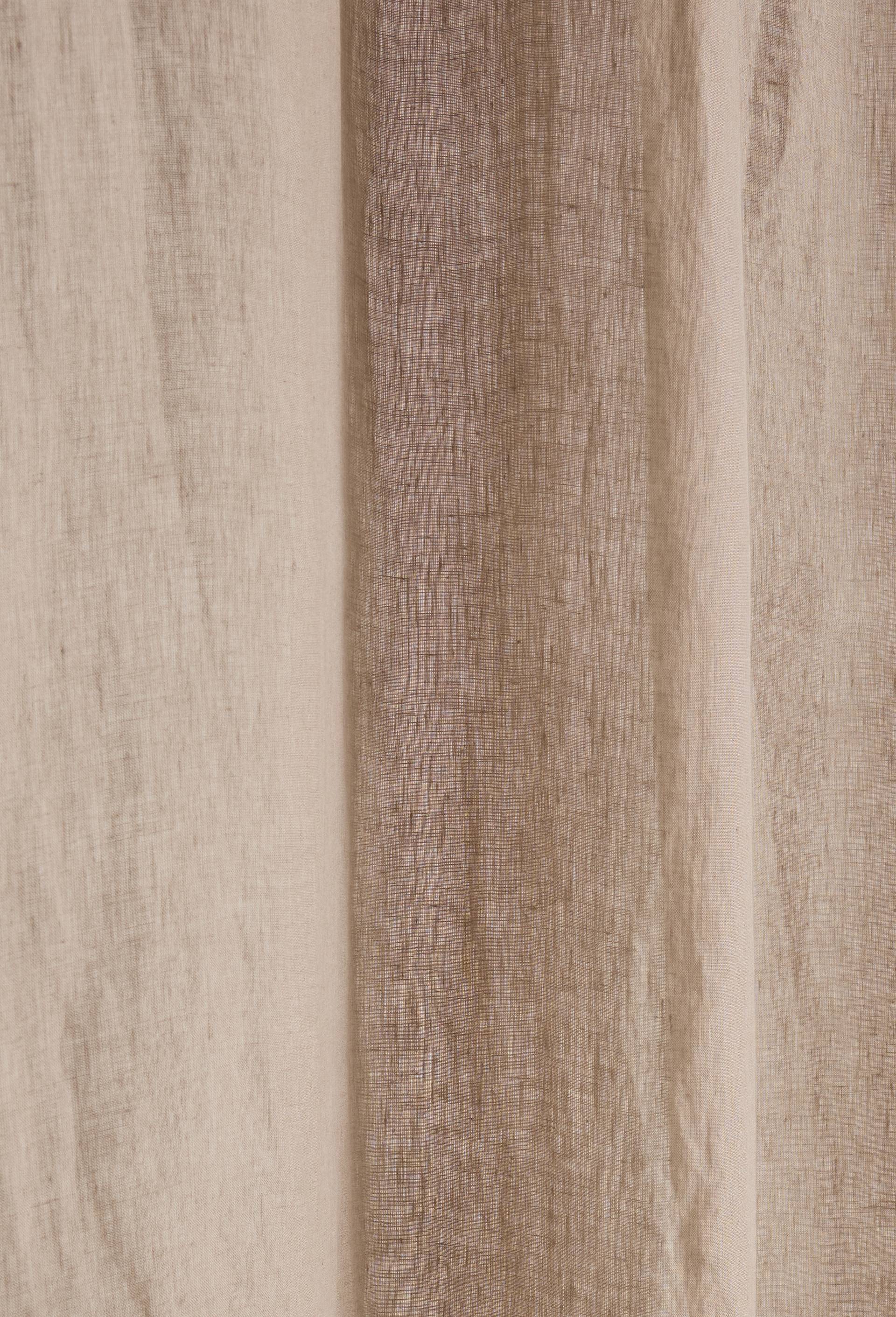 Rideau uni, 100% lin, finition bourdon, 140x250 cm, Gris, large image number 3.0