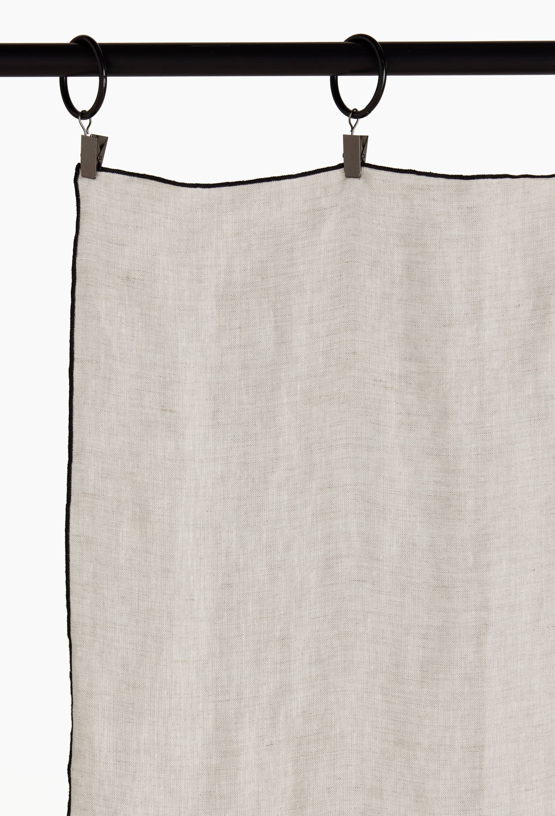 Rideau uni, 100% lin, finition bourdon, 140x250 cm, Beige clair, large image number 2.0
