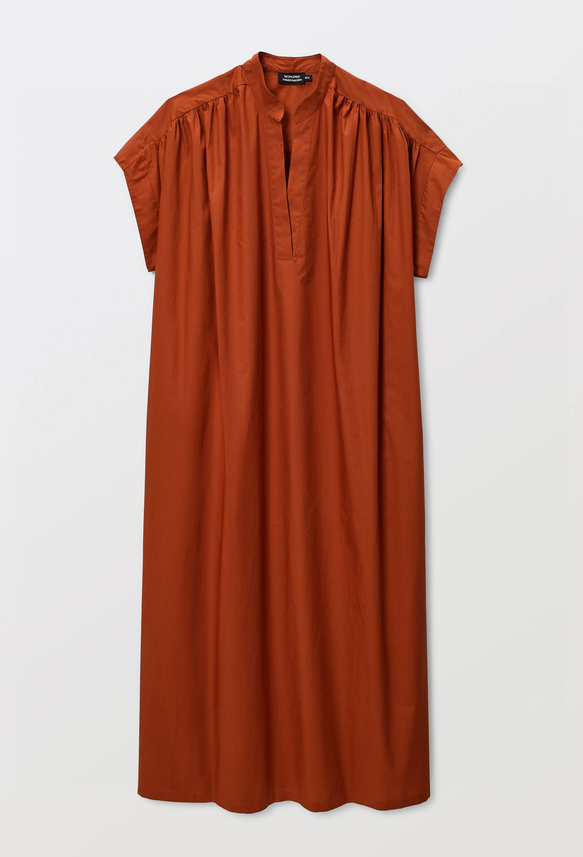 Robe midi unie en coton BIO GOTS, Orange fonc&eacute;, large image number 2
