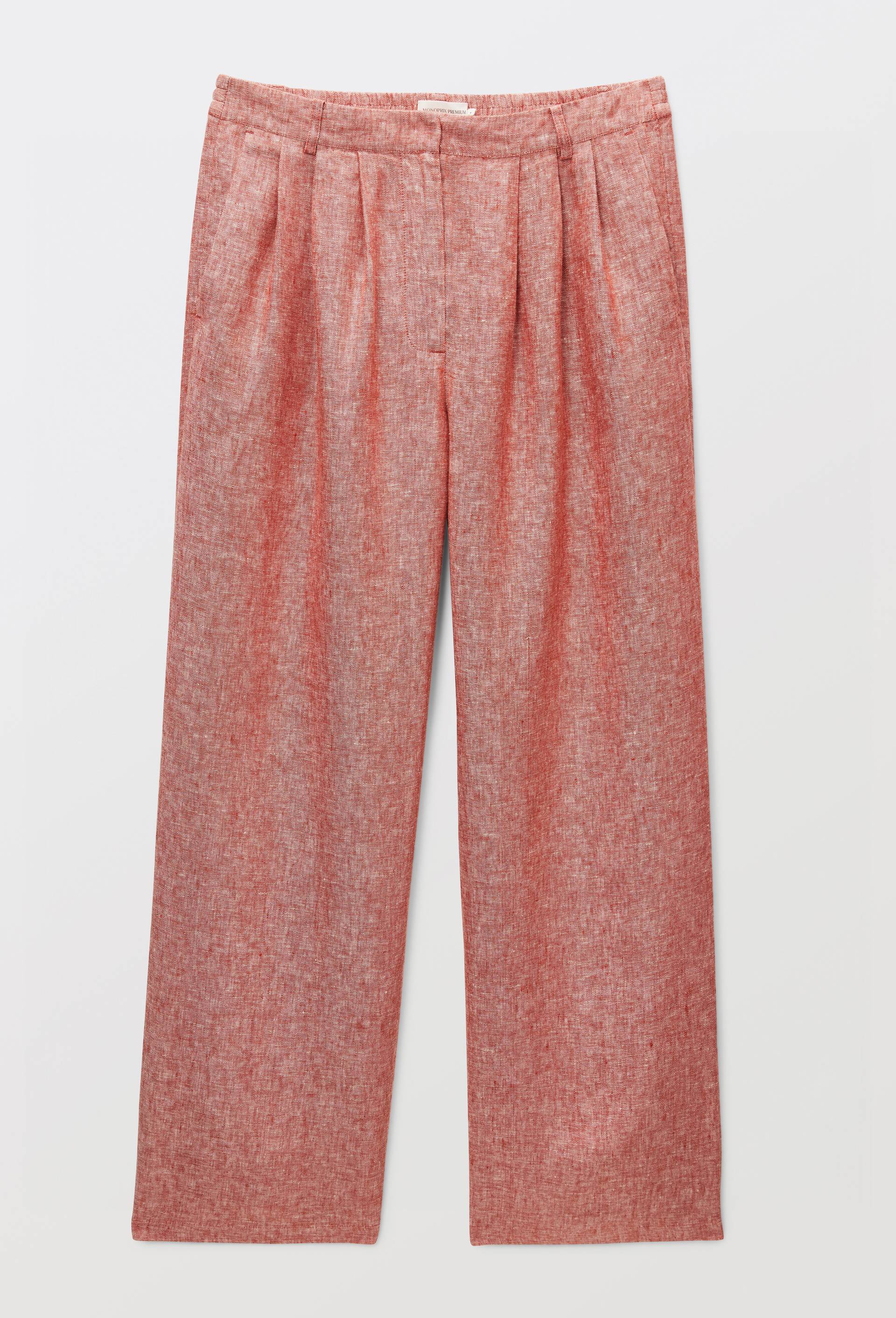 Pantalon fluide en lin, Orange fonc&eacute;, large image number 3