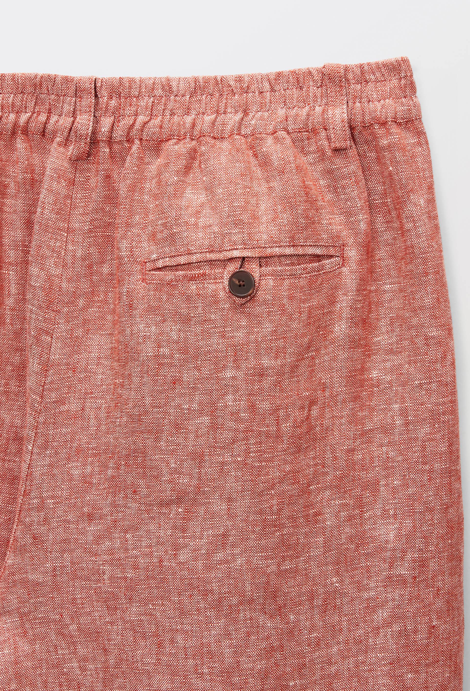 Pantalon fluide en lin, Orange fonc&eacute;, large image number 5.0