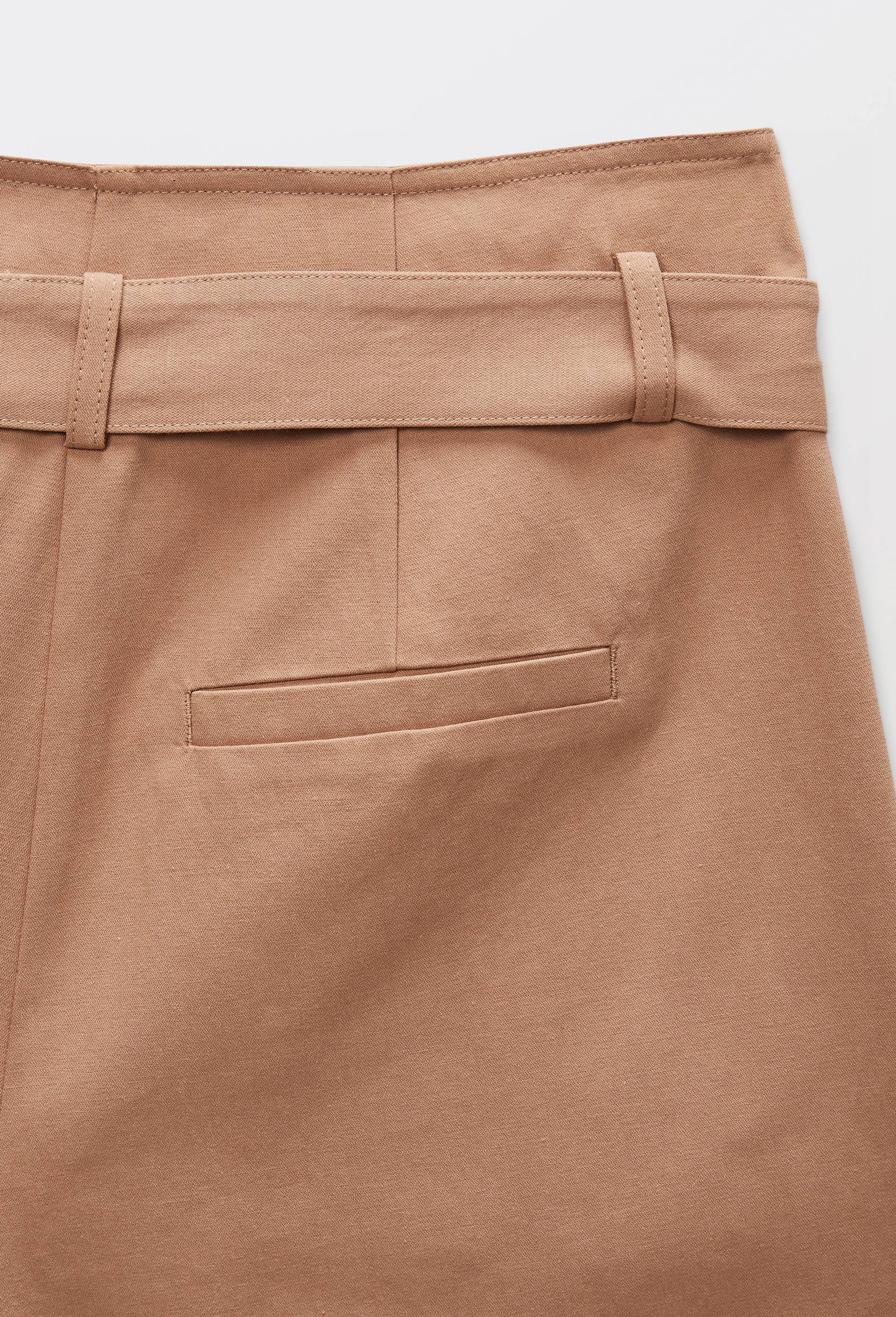 Short en coton ceintur&eacute;, Beige, large image number 4