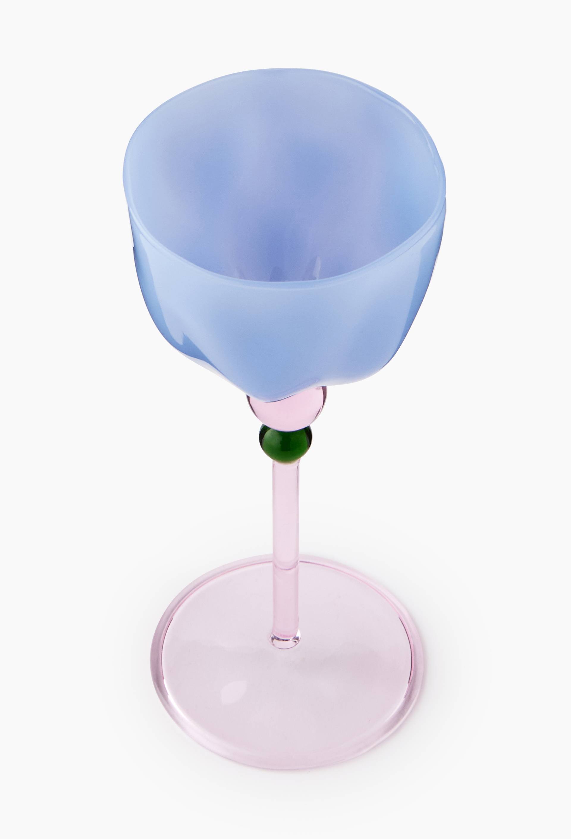 Verre &agrave; pied, 19x8cm, en borosilicate - BEN ARPEA x MONOPRIX, Bleu, large image number 1