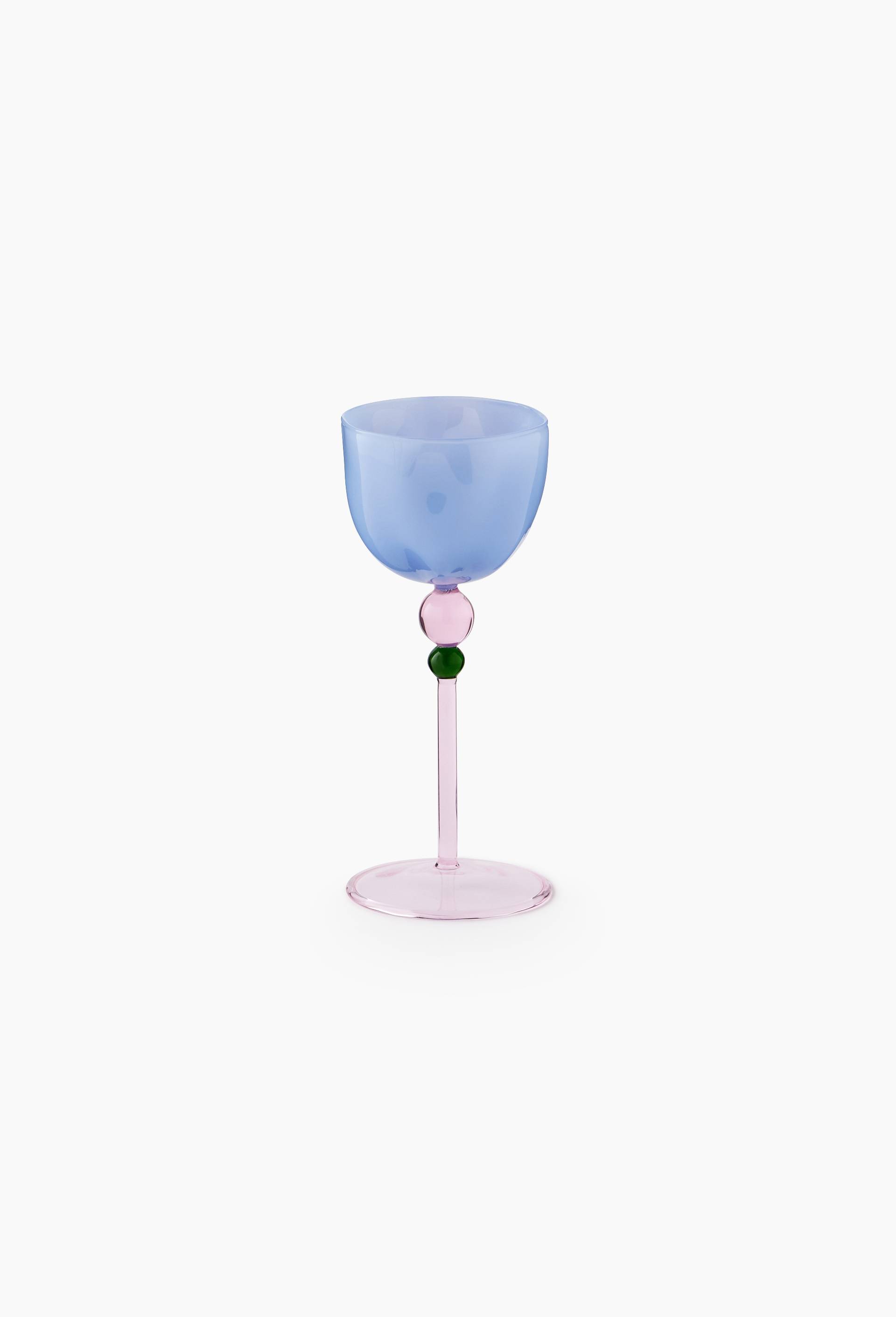 Verre &agrave; pied, 19x8cm, en borosilicate - BEN ARPEA x MONOPRIX, Bleu, large image number 0.0