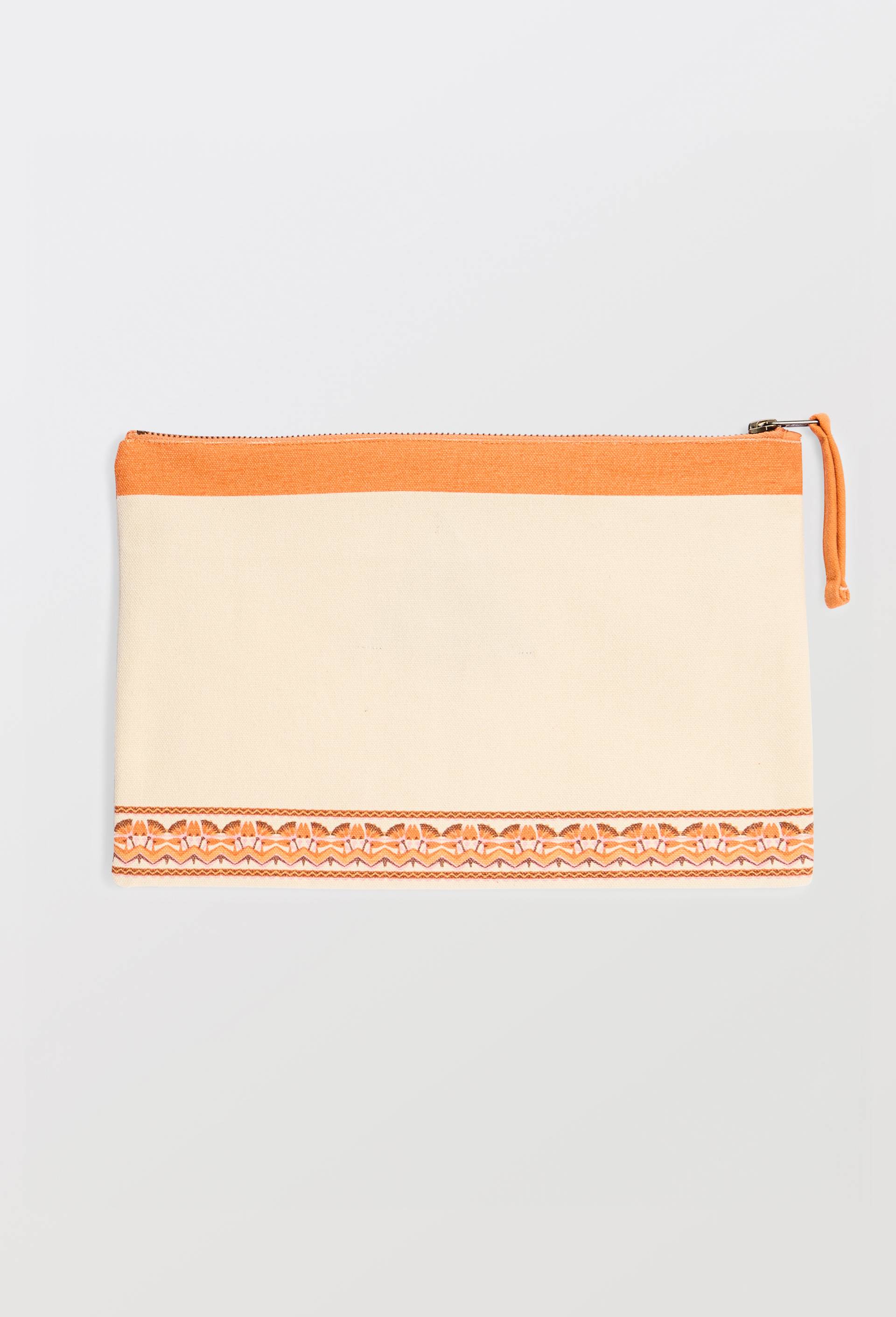 Trousse brod&eacute;e en coton - LOUIS BARTHELEMY x MONOPRIX, Ecru, large image number 2.0