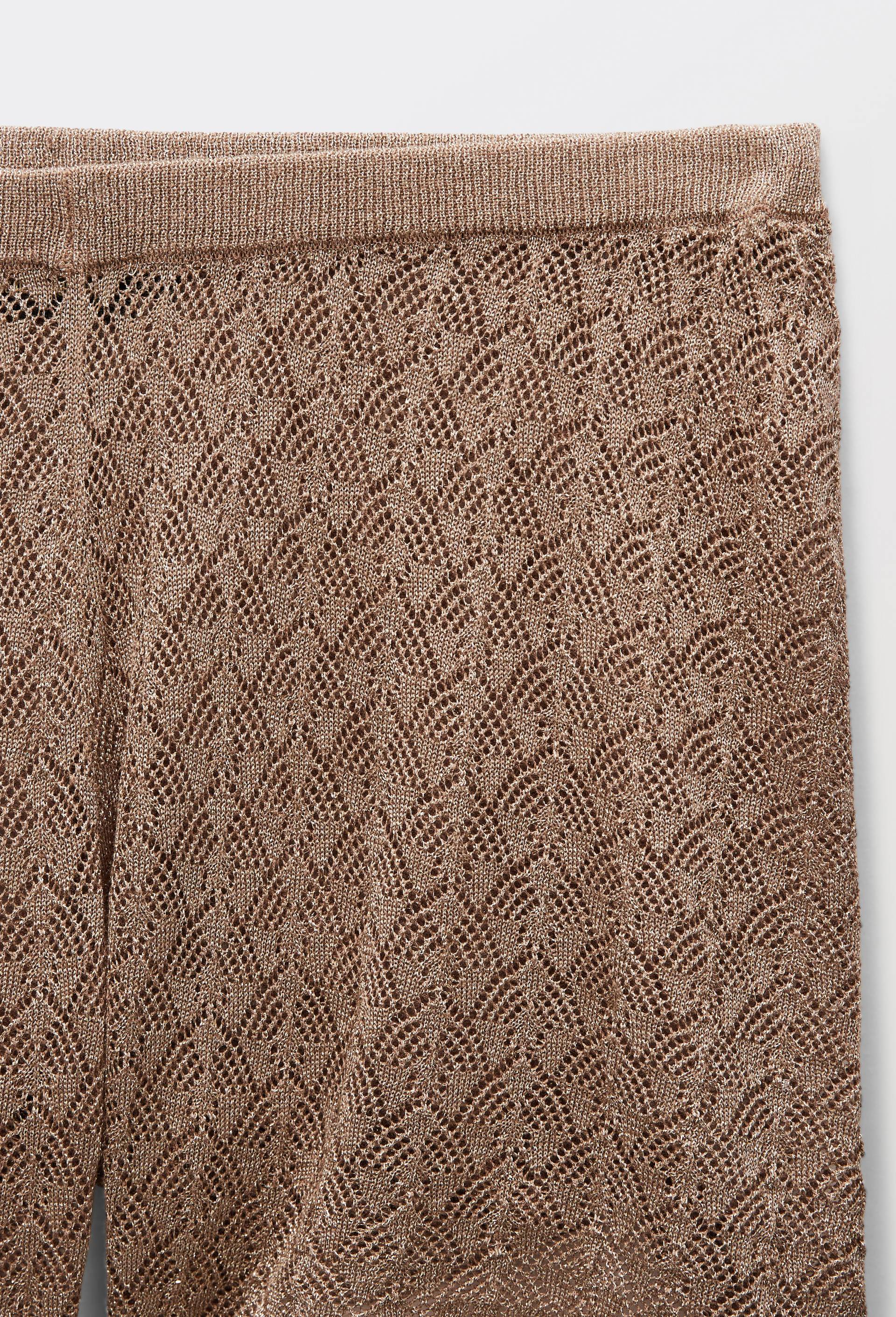 Short en maille ajour&eacute;, d&eacute;tails lurex, Beige, large image number 3