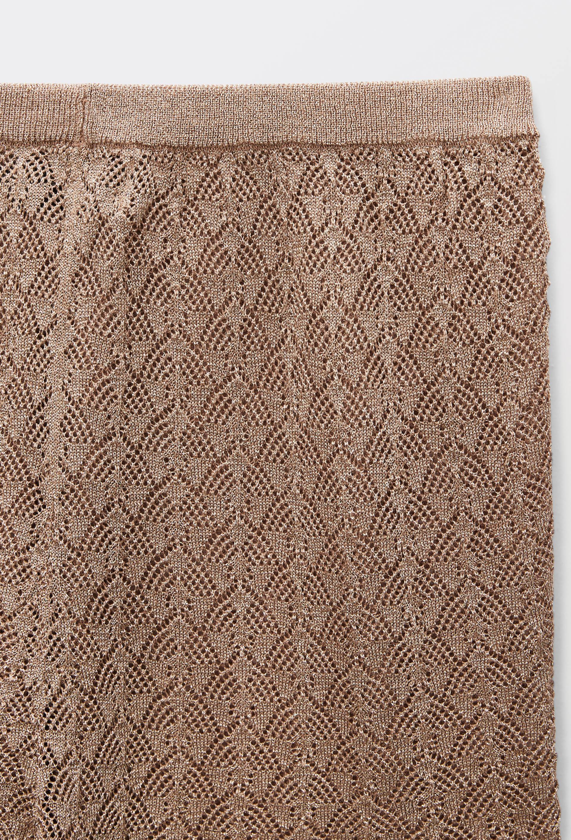 Short en maille ajour&eacute;, d&eacute;tails lurex, Beige, large image number 4.0