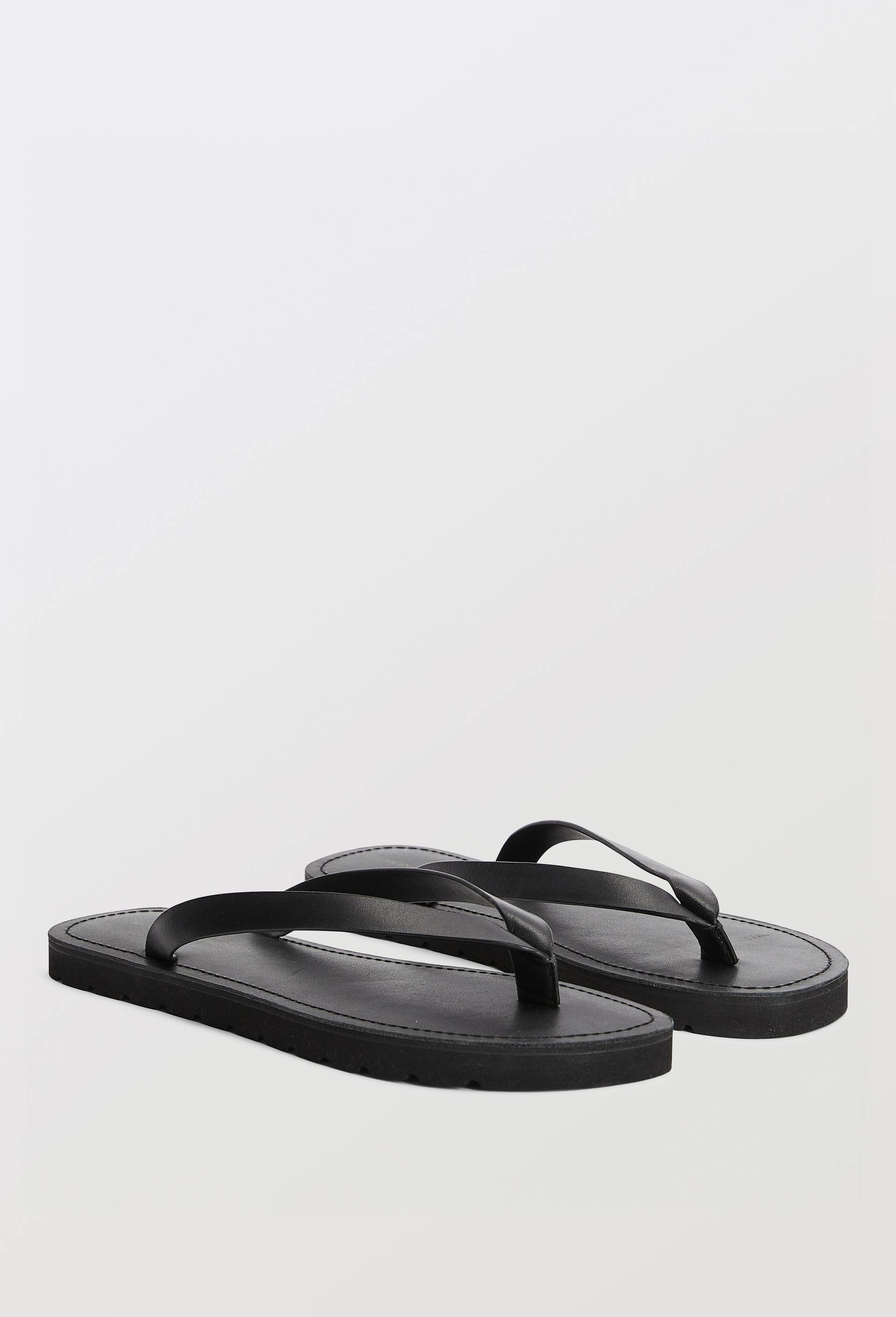 Tongs en cuir, Noir, large image number 0.0