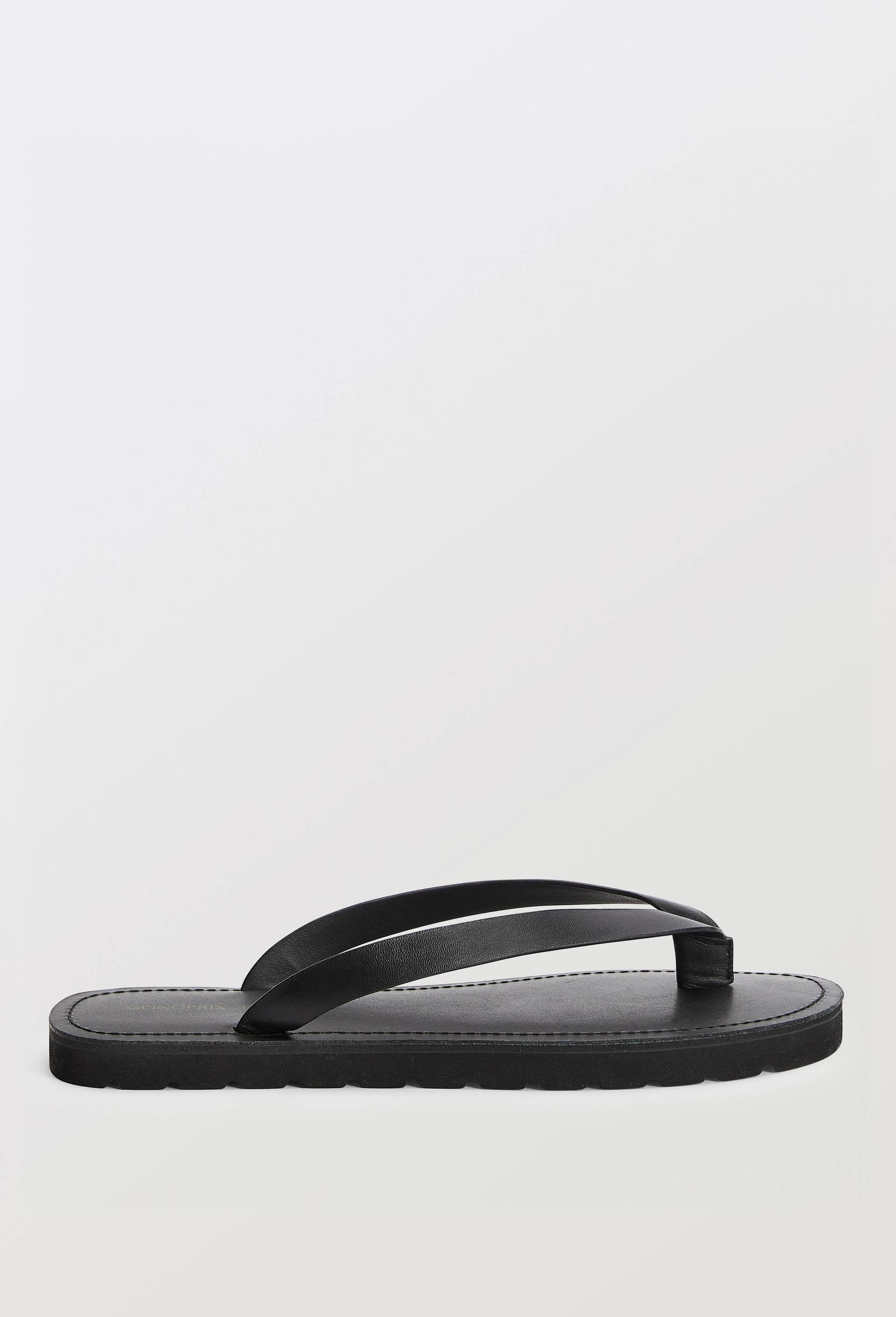 Tongs en cuir, Noir, large image number 1