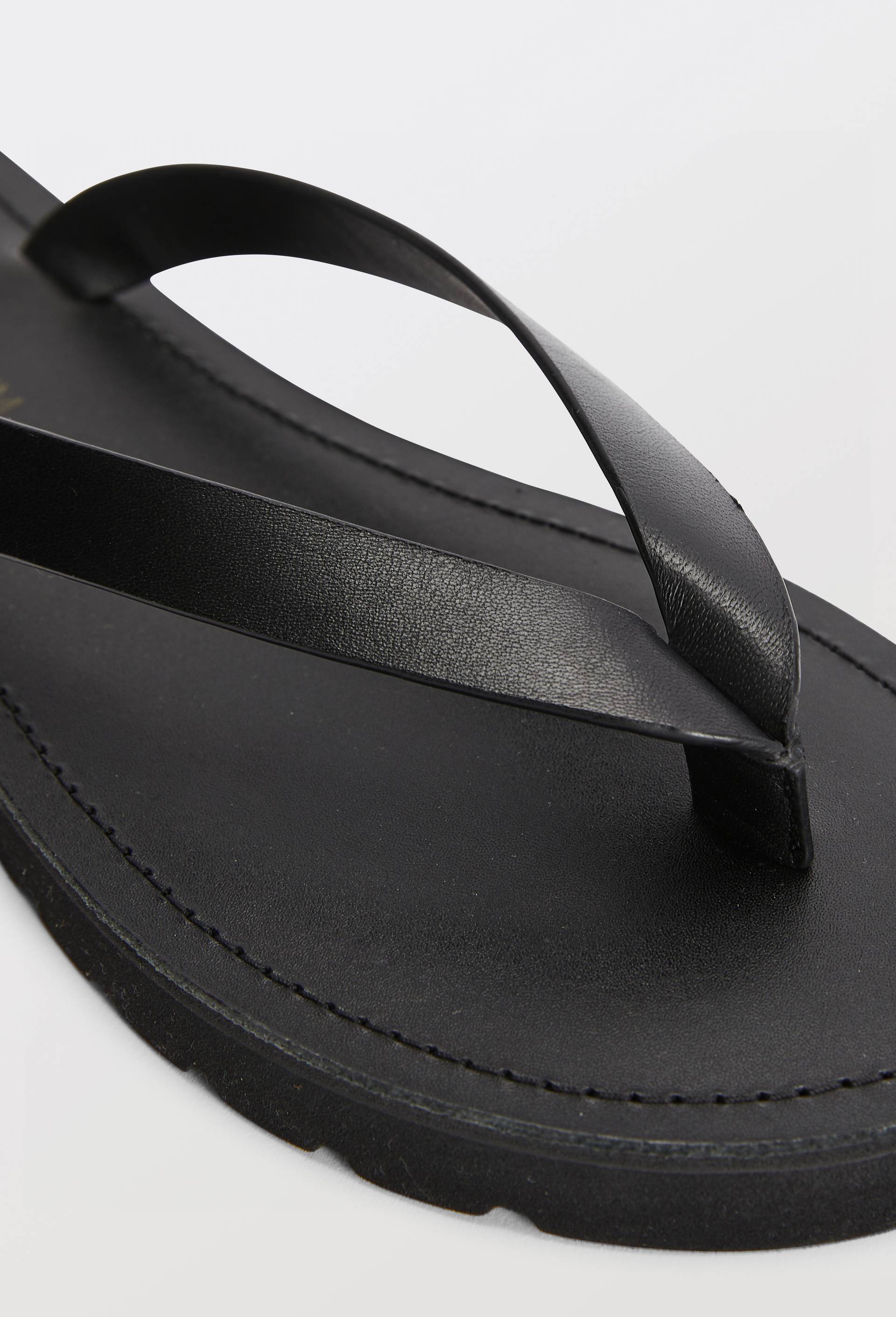 Tongs en cuir, Noir, large image number 2