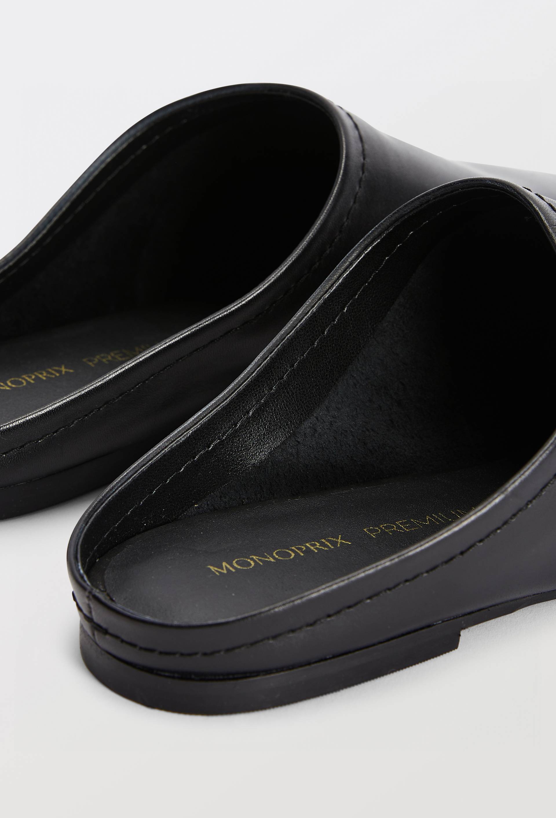 Mules en cuir, Noir, large image number 2.0