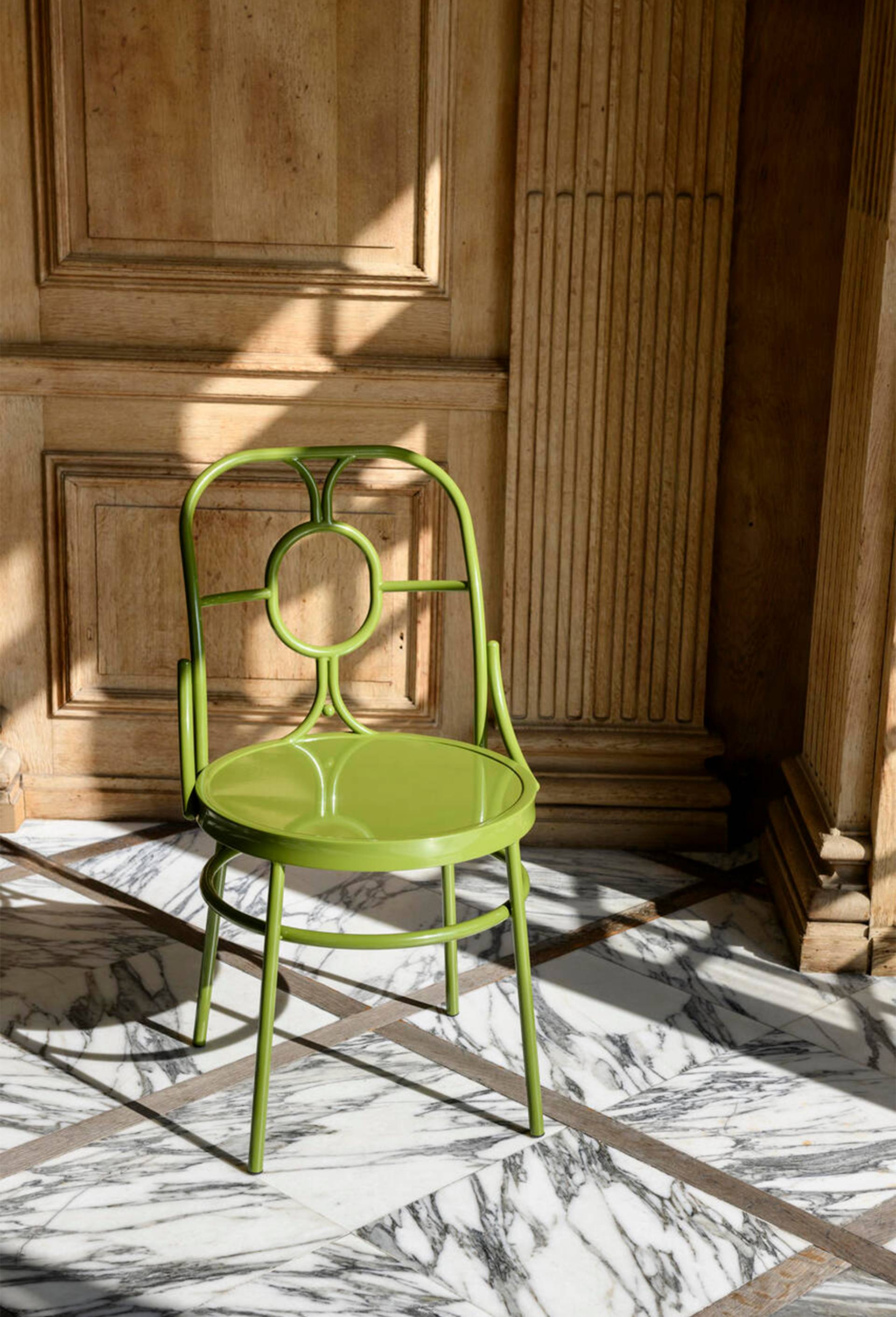 Exclu web - Chaise, 50,8 x 51,5 x 86,5 cm, en m&eacute;tal - MARGAUX KELLER X MONOPRIX, Vert fonc&eacute;, large image number 0