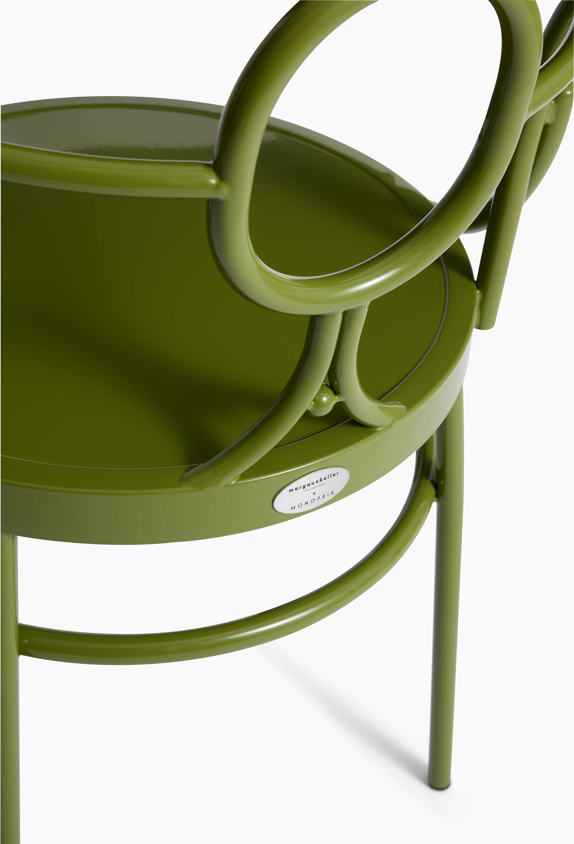 Exclu web - Chaise, 50,8 x 51,5 x 86,5 cm, en m&eacute;tal - MARGAUX KELLER X MONOPRIX, Vert fonc&eacute;, large image number 2