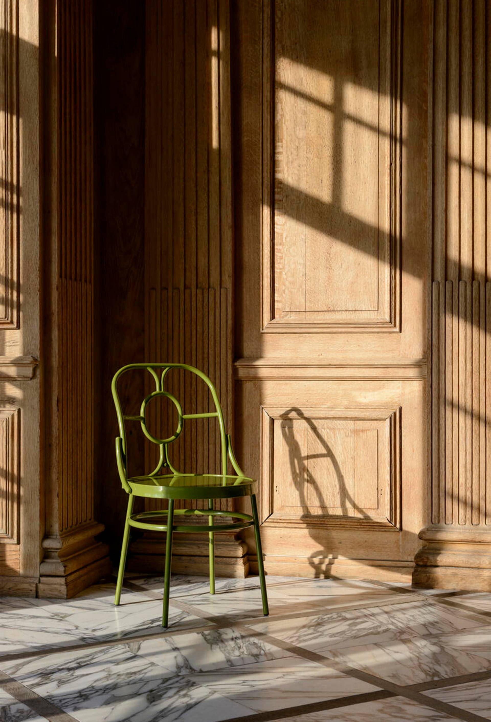 Exclu web - Chaise, 50,8 x 51,5 x 86,5 cm, en m&eacute;tal - MARGAUX KELLER X MONOPRIX, Vert fonc&eacute;, large image number 4