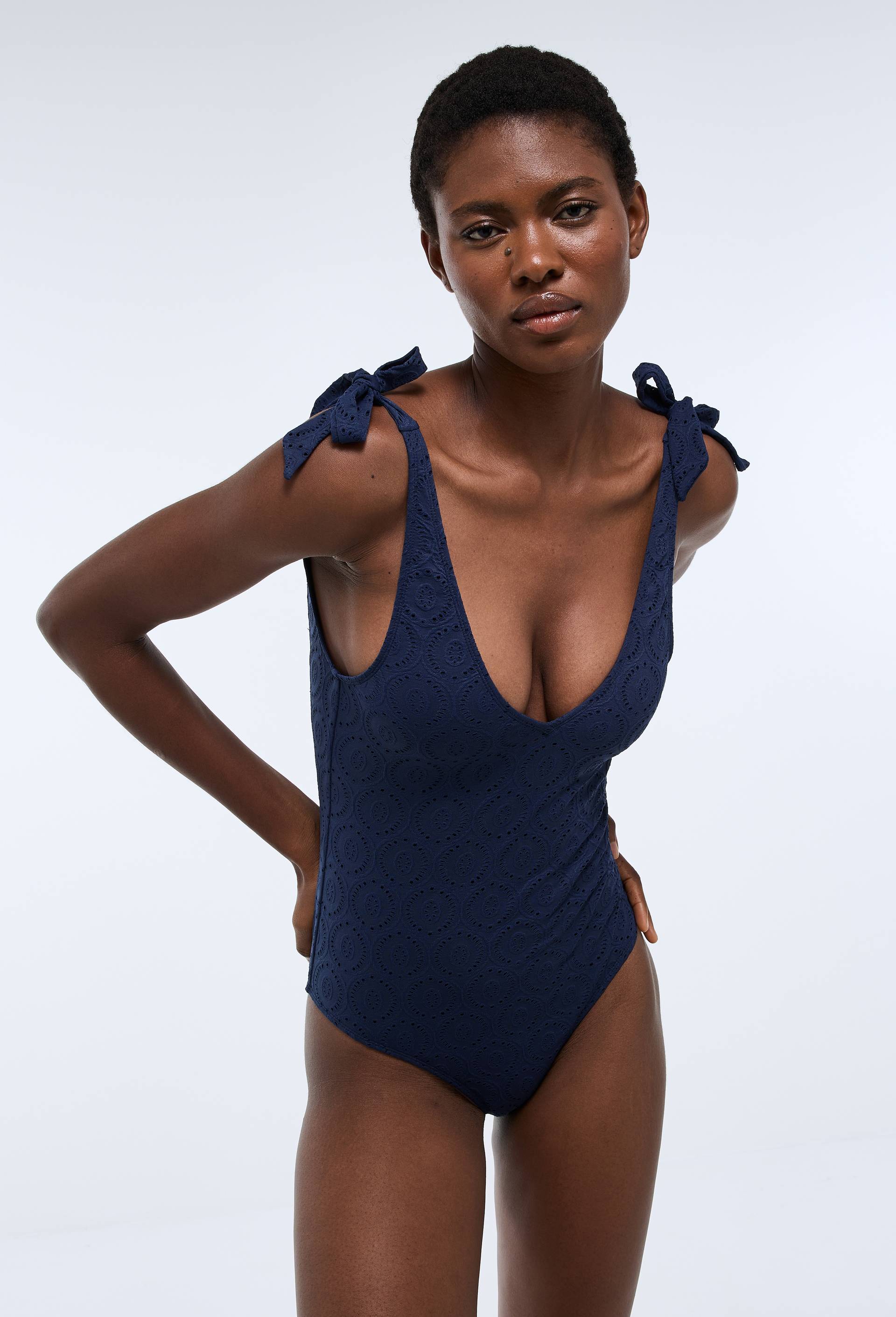 Maillot de bain 1 pi&egrave;ce HORTENSE, Bleu fonc&eacute;, large image number 0