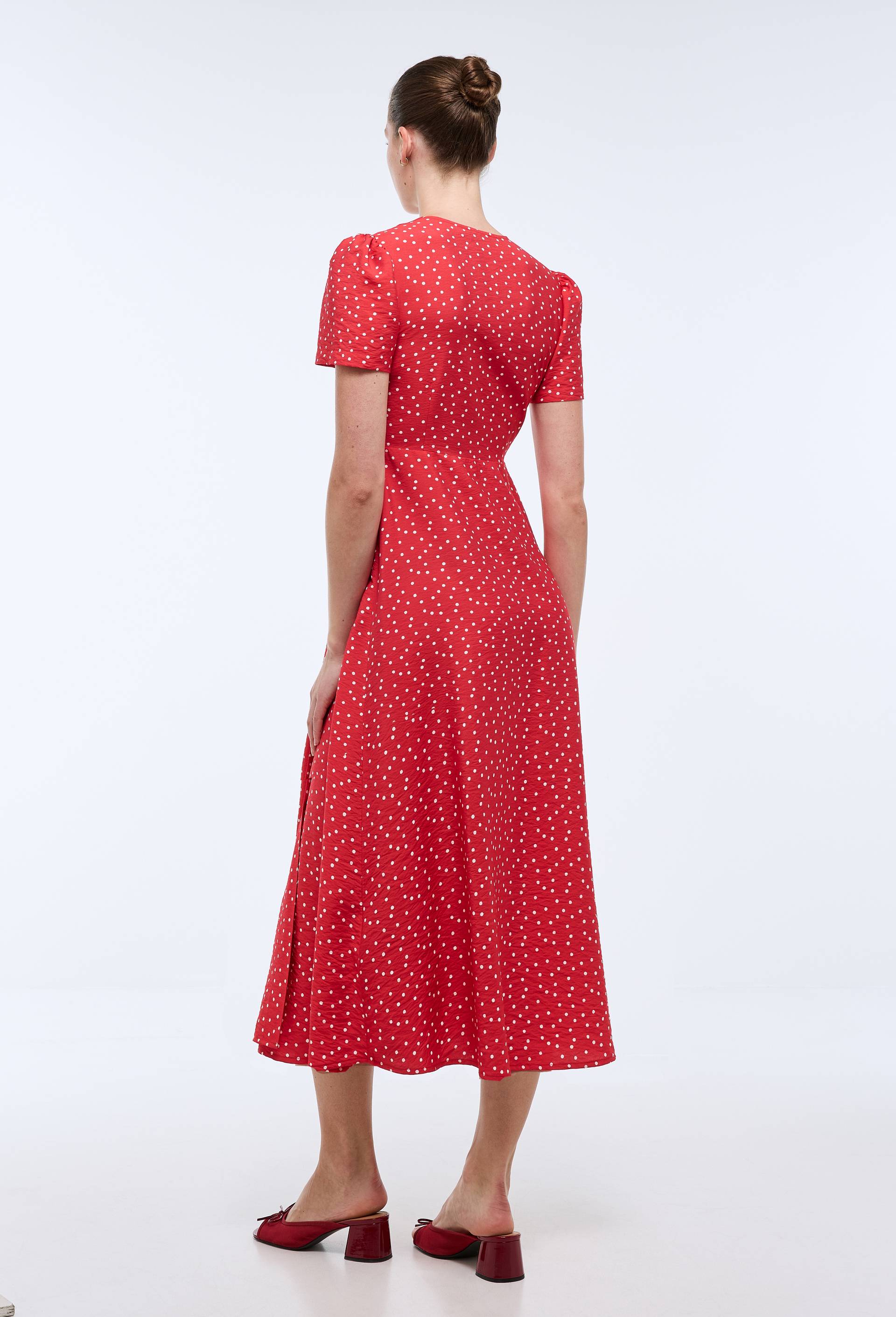 Robe midi cache-coeur imprim&eacute;e, Rouge, large image number 2