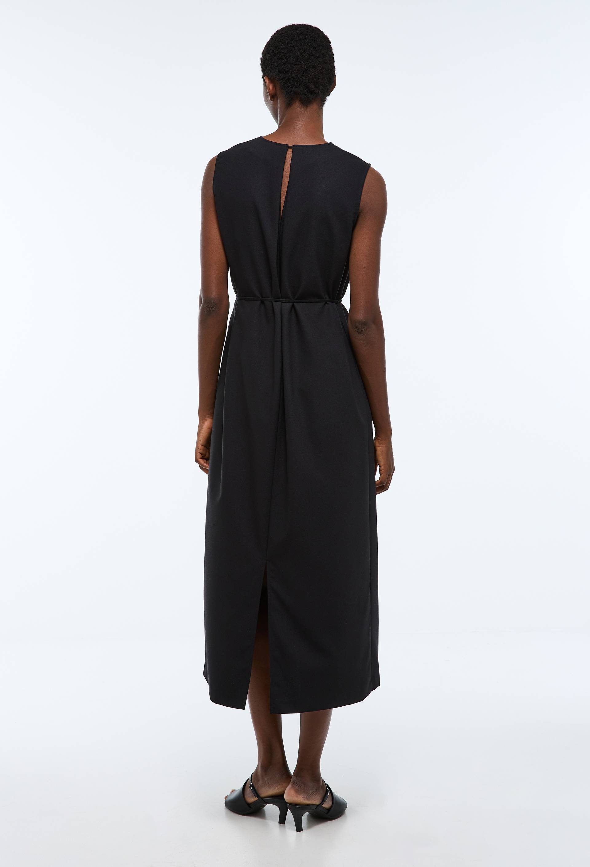 Robe longue sans manches unie, Noir, large image number 3