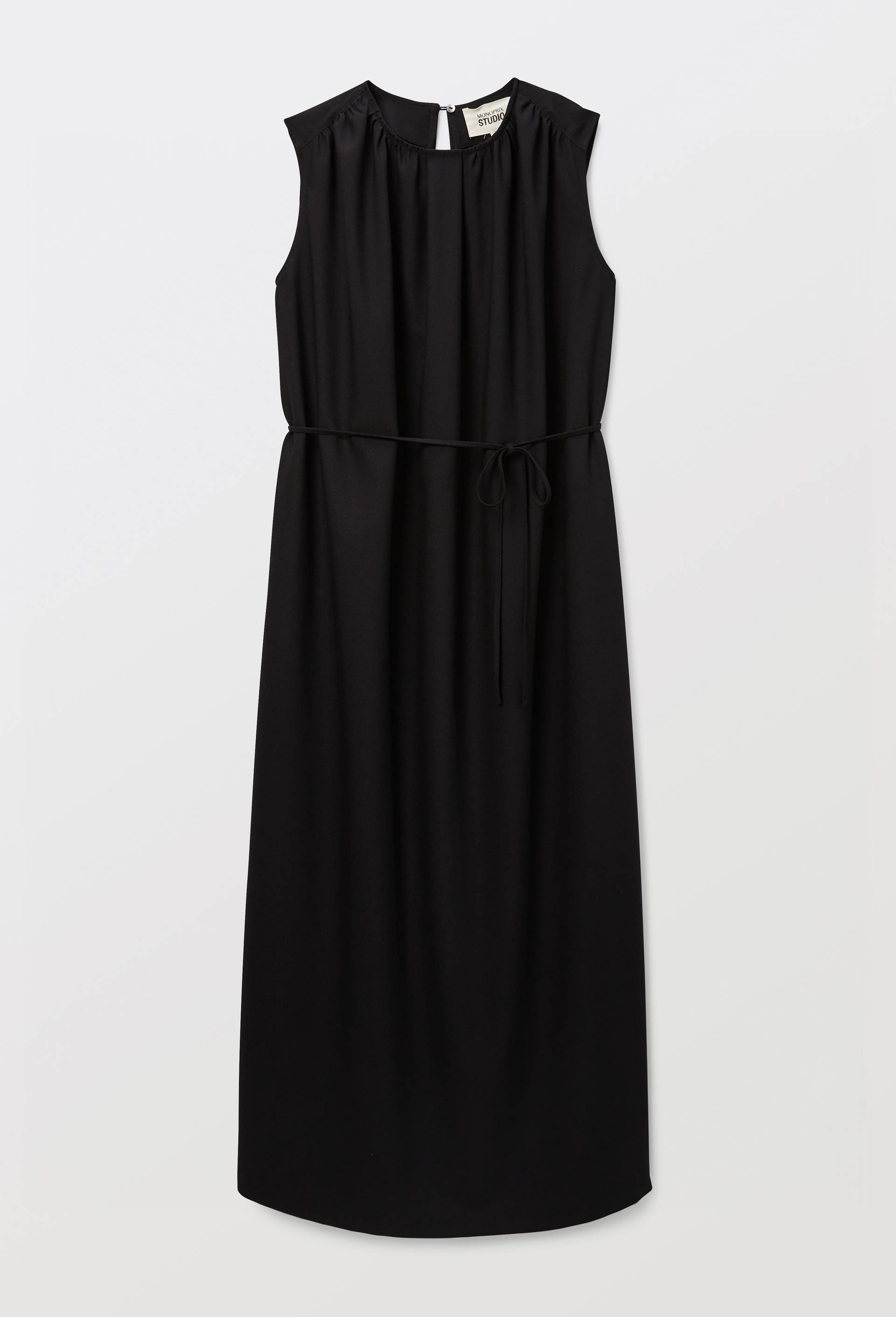Robe longue sans manches unie, Noir, large image number 4
