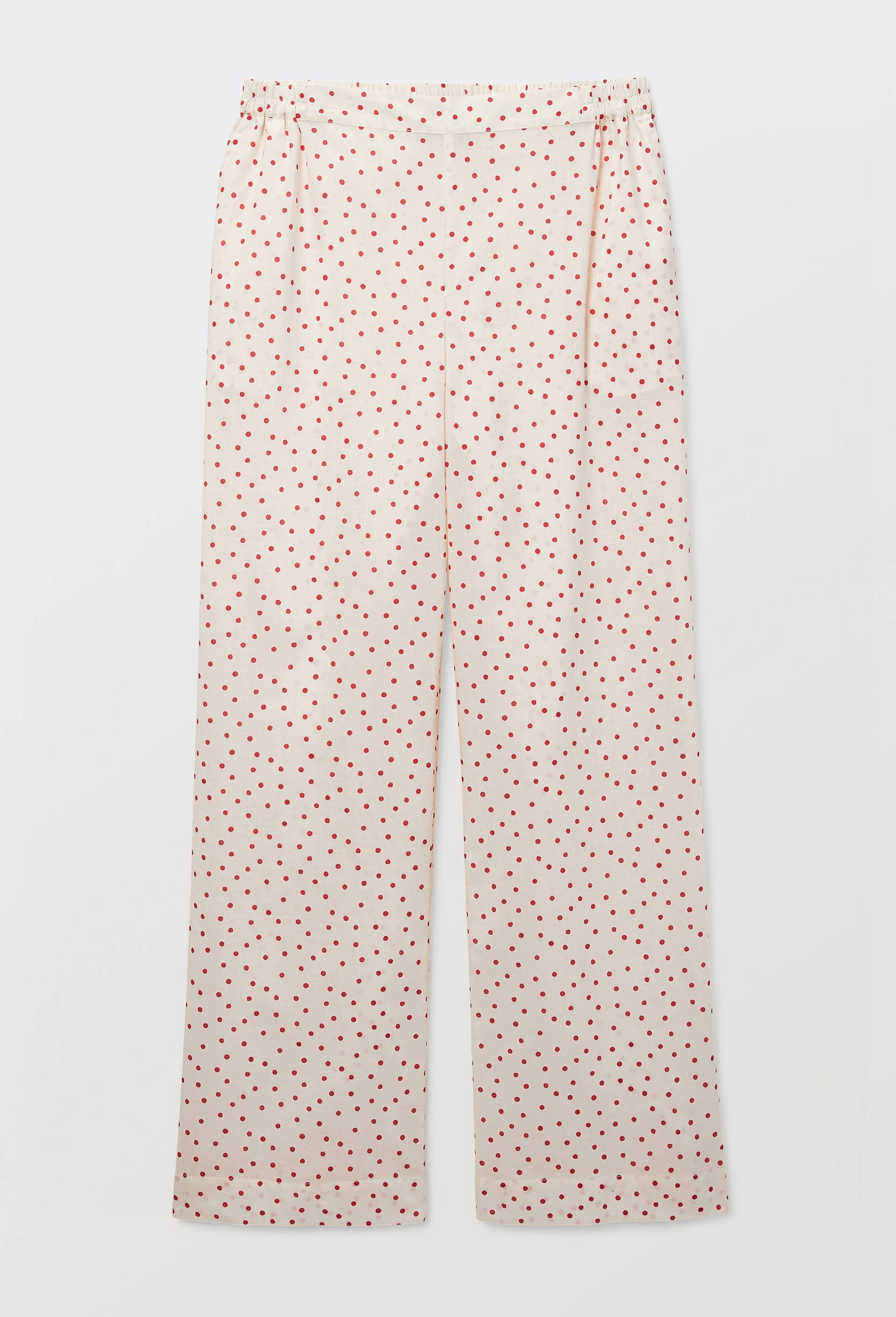 Pantalon &agrave; pois en coton bio GOTS, Ecru, large image number 2