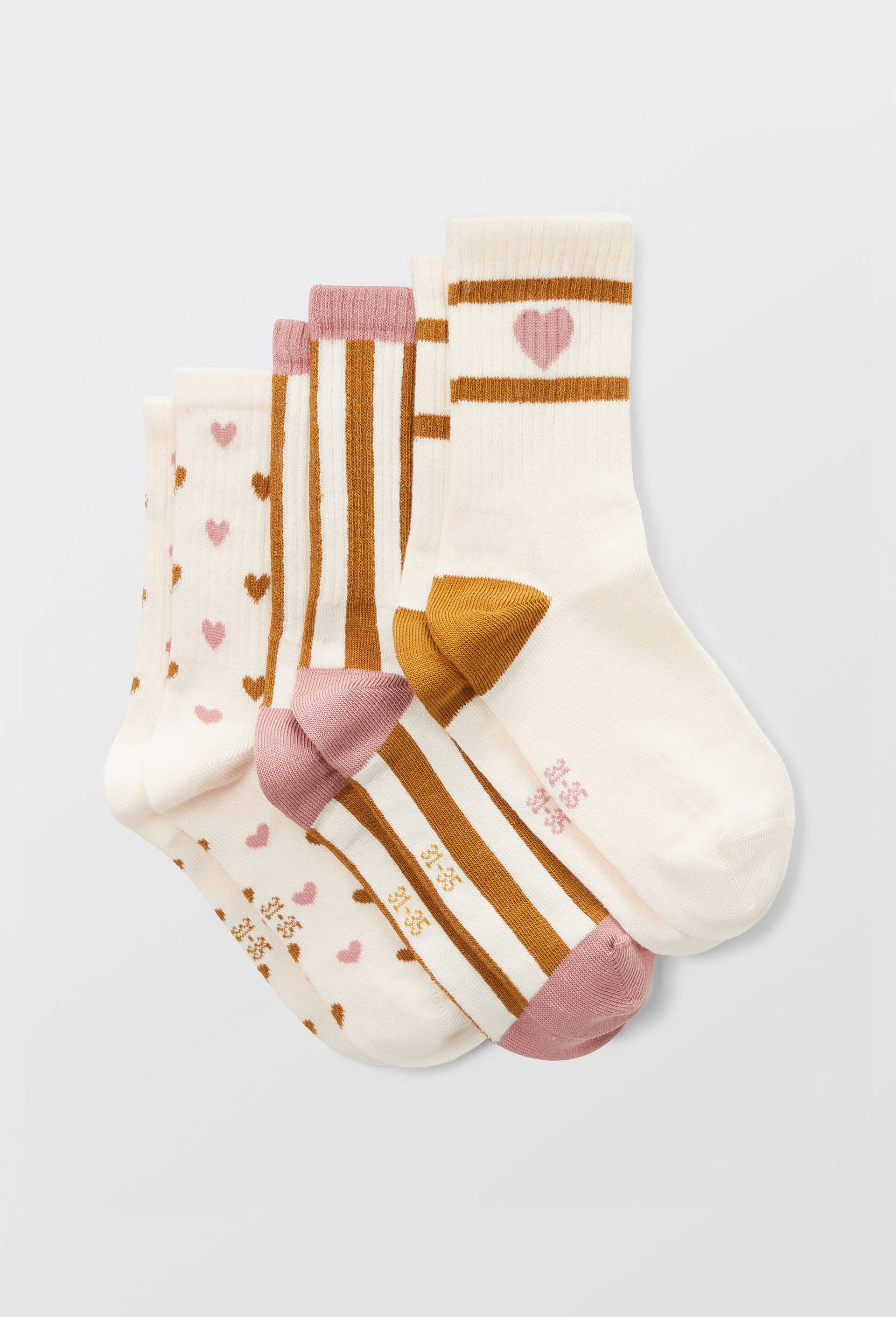 Lot de 3 paires de chaussettes courtes &agrave; motifs contenant du coton BIO, Brun, large image number 0