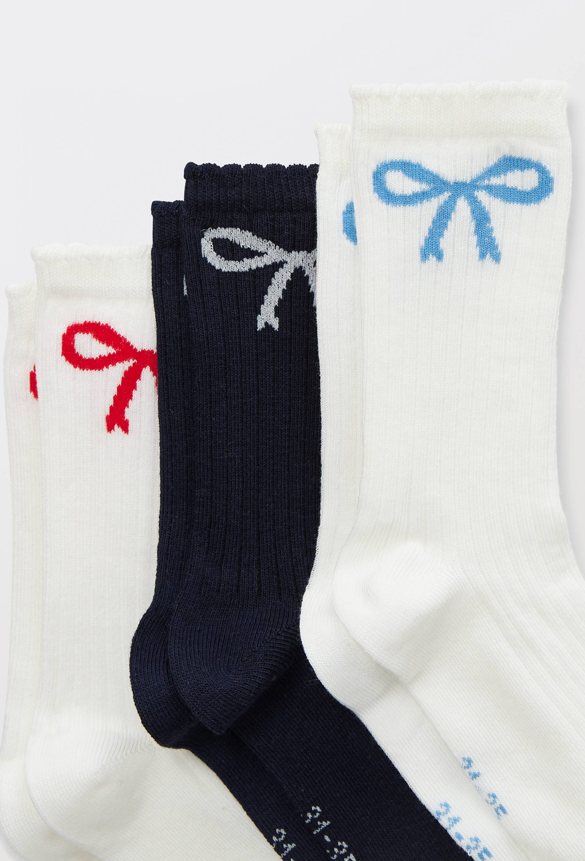 Lot de 3 paires de chaussettes courtes &agrave; motifs contenant du coton BIO, Ecru, large image number 1.0