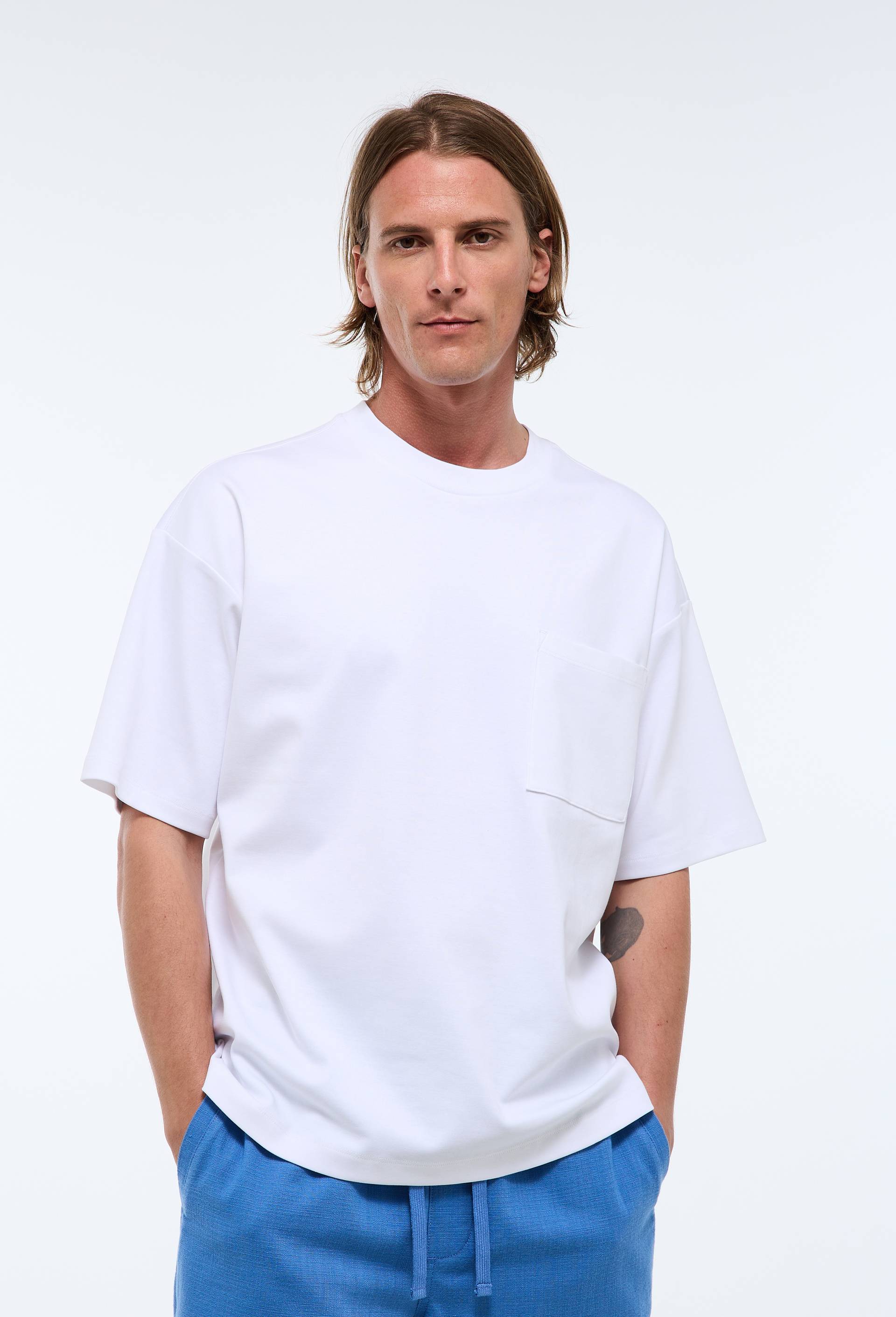 T-shirt  manches courtes interlock en coton bio GOTS, Blanc, large image number 0