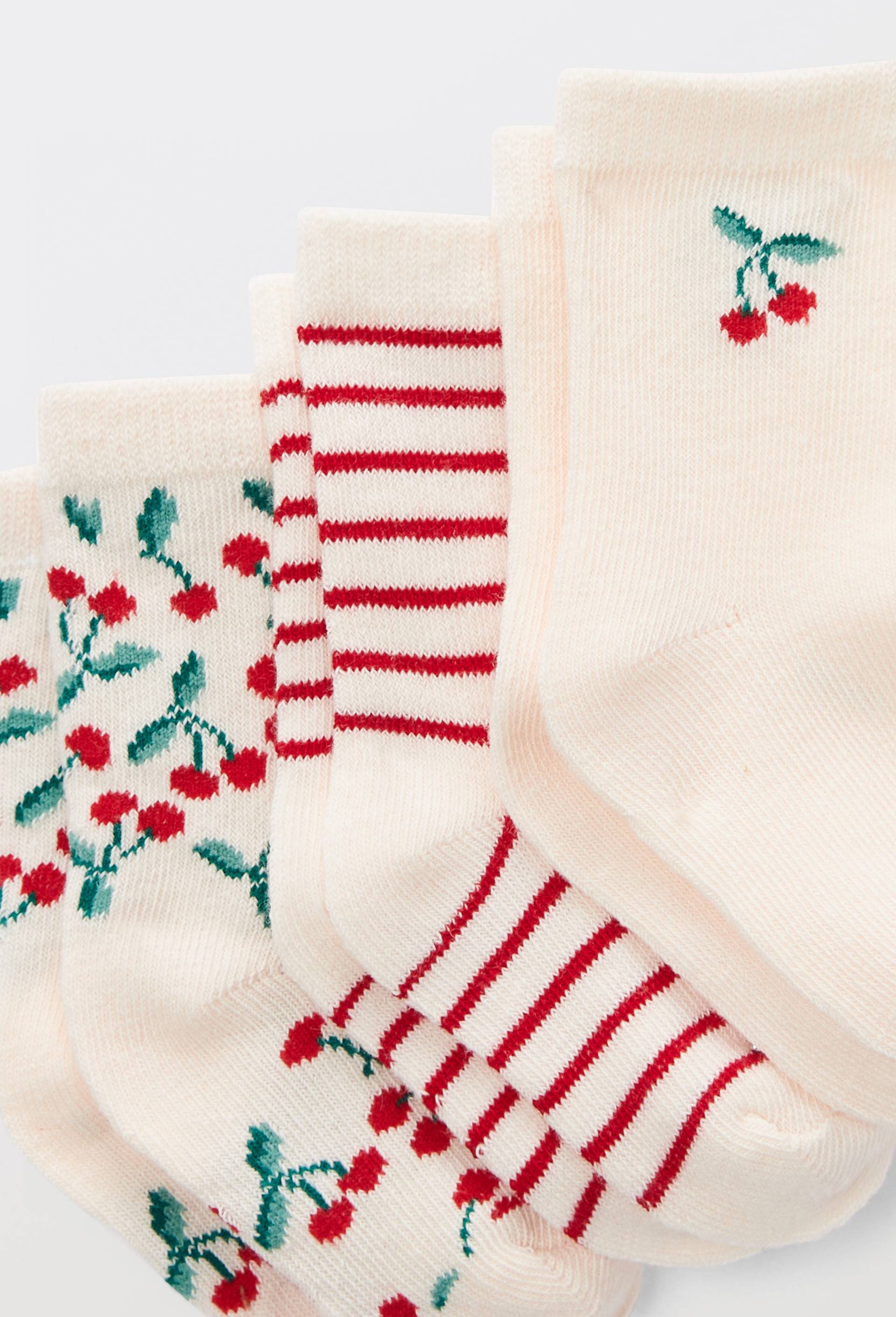 Lot de 3 paires de chaussettes courtes &agrave; motifs contenant du coton BIO, Rouge, large image number 1.0