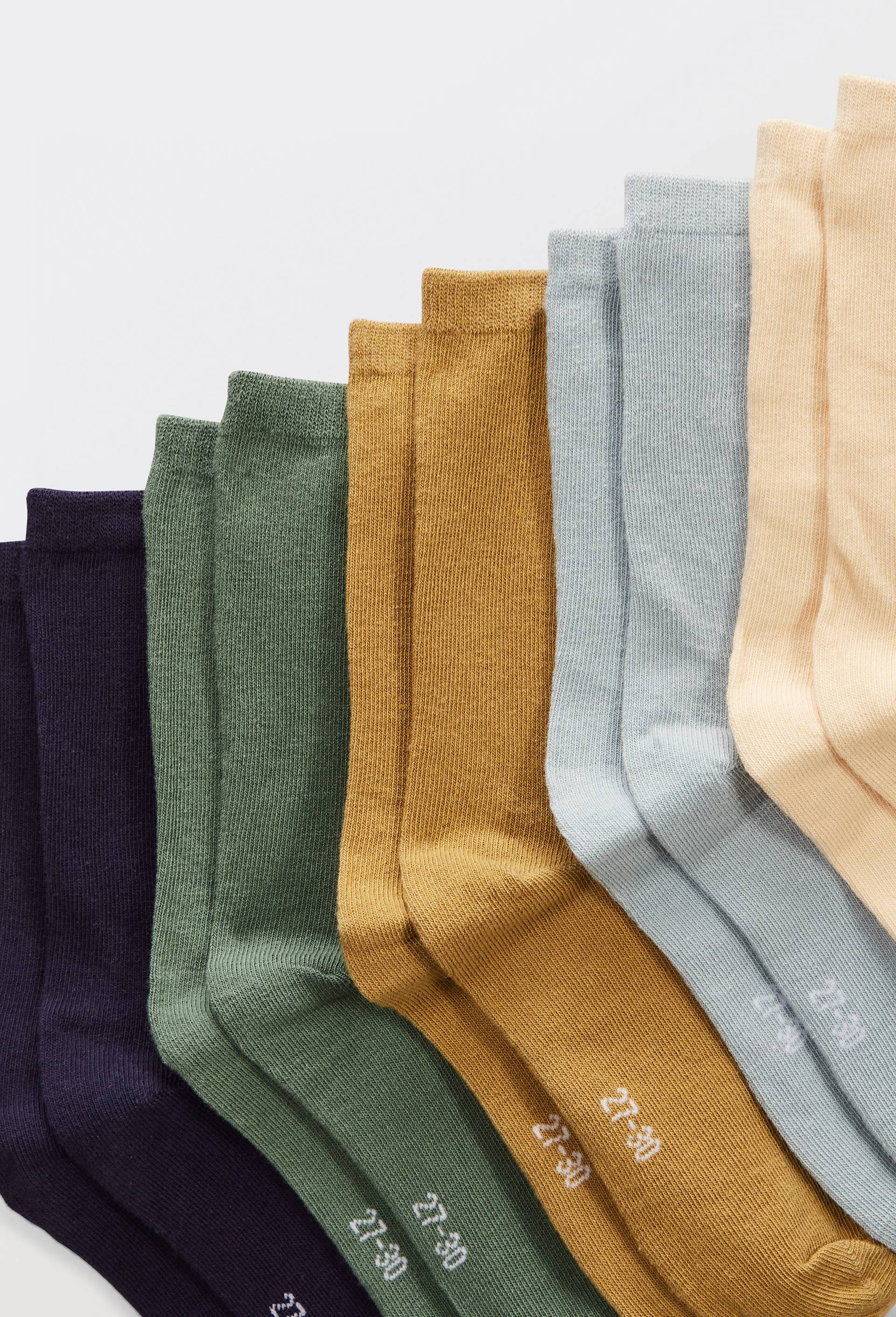 Lot de 5 paires de chaussettes unies contenant du coton BIO, Vert fonc&eacute;, large image number 1