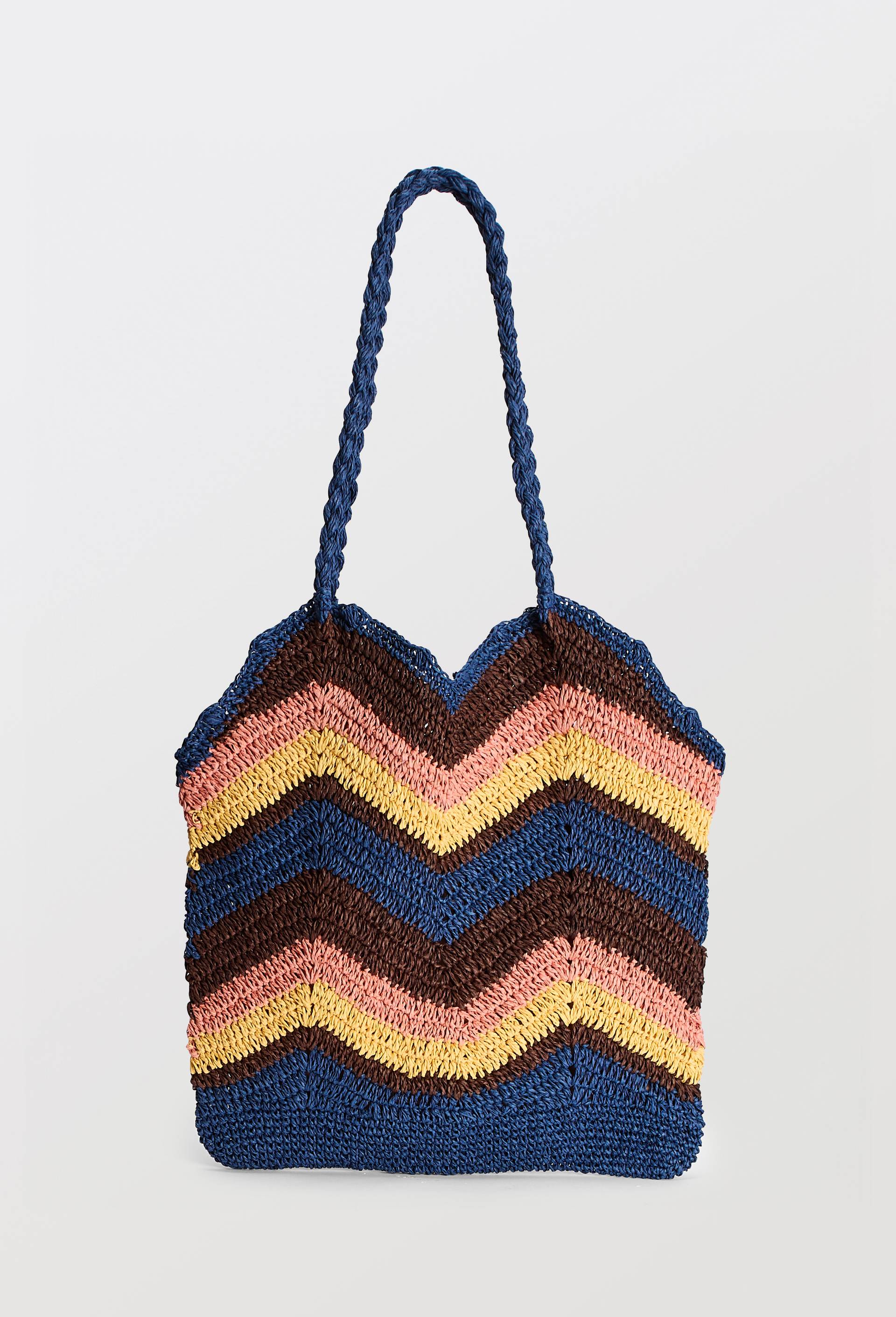 Panier &agrave; rayures en raphia - LOUIS BARTHELEMY x MONOPRIX, Multicolore, large image number 1