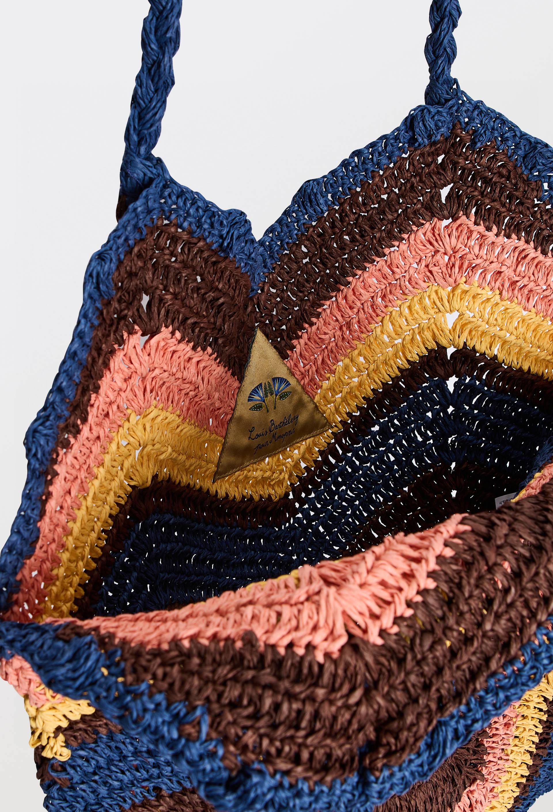 Panier &agrave; rayures en raphia - LOUIS BARTHELEMY x MONOPRIX, Multicolore, large image number 3.0