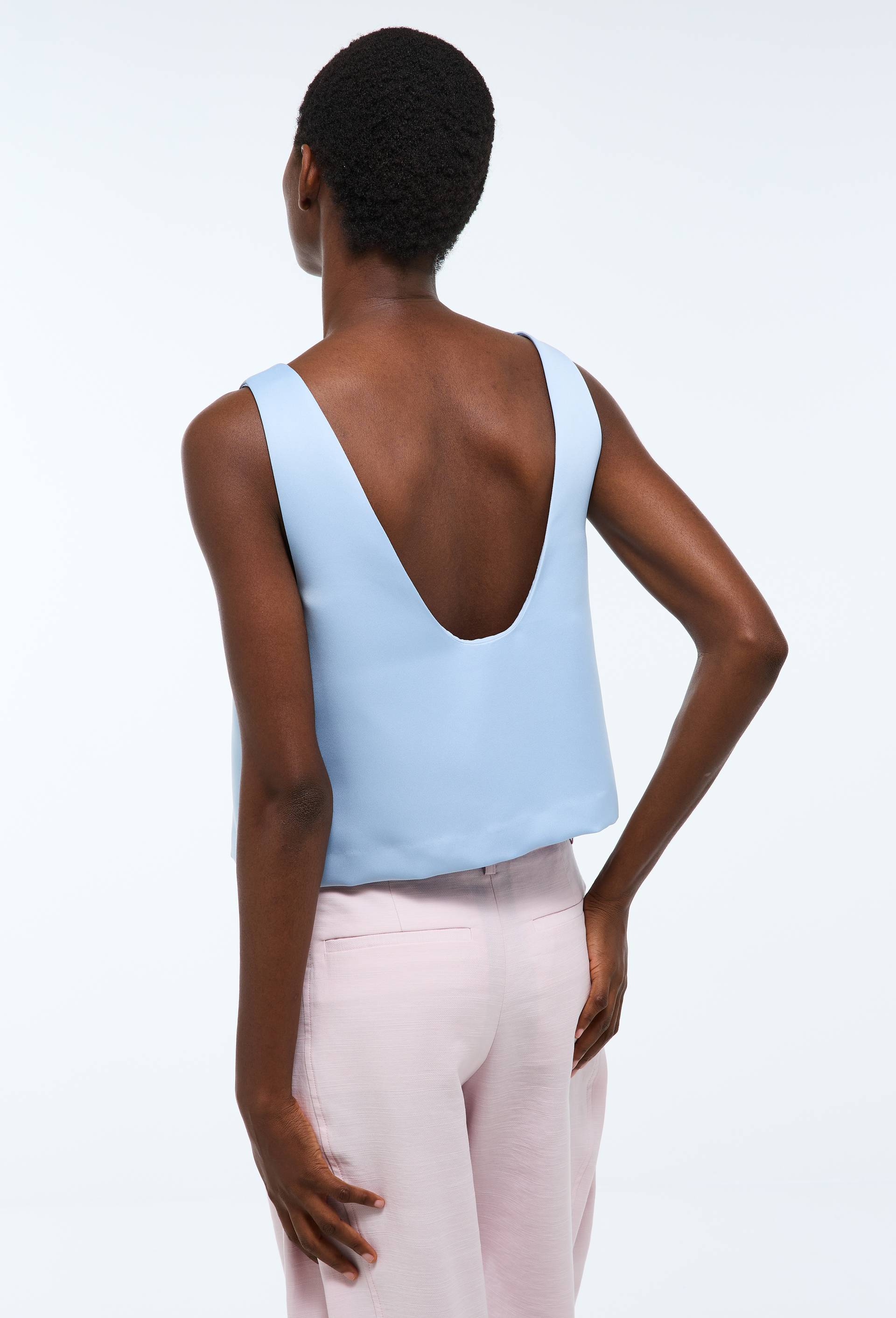 Top sans manches uni, Bleu clair, large image number 1